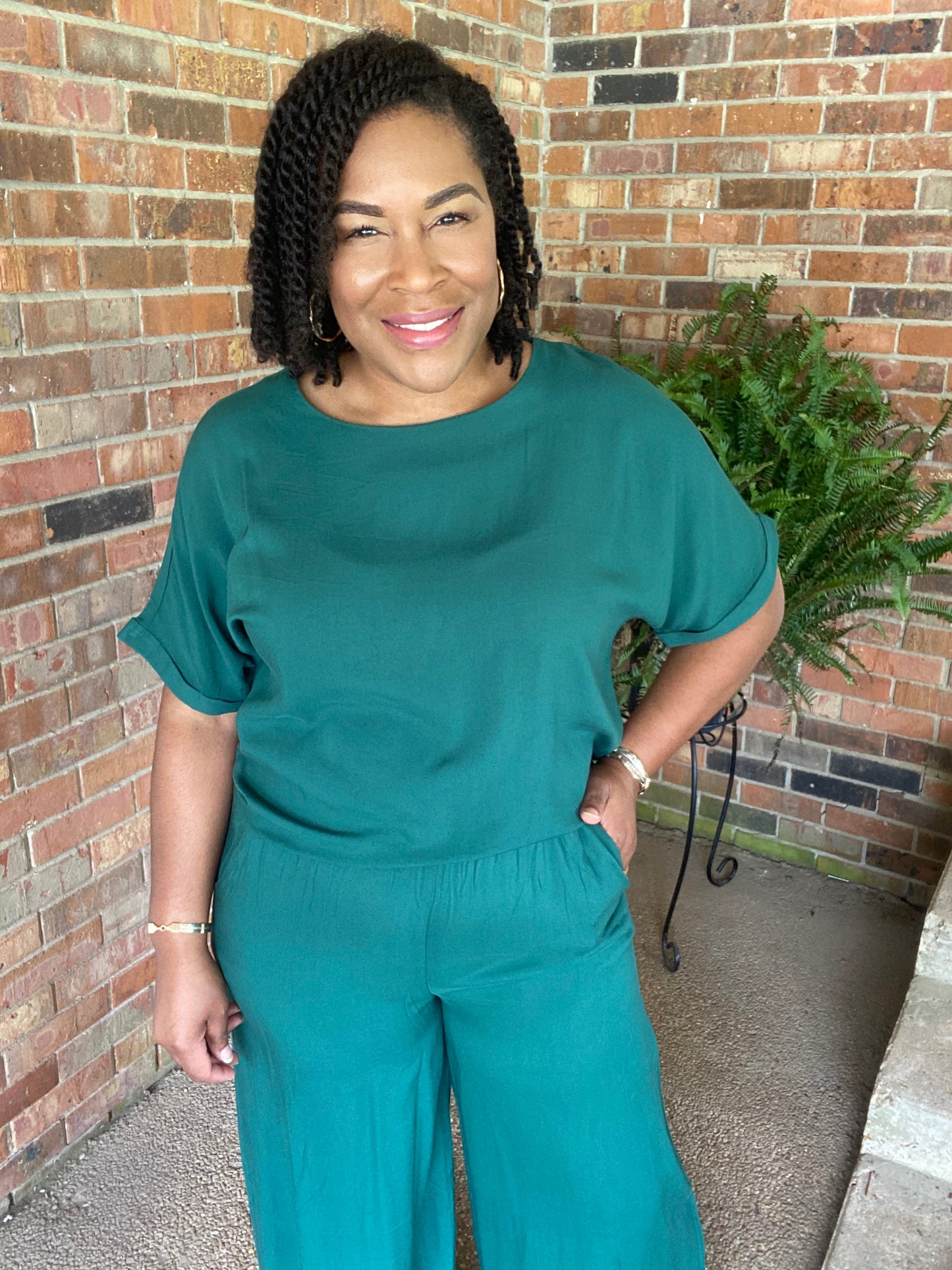 Green Woven Set