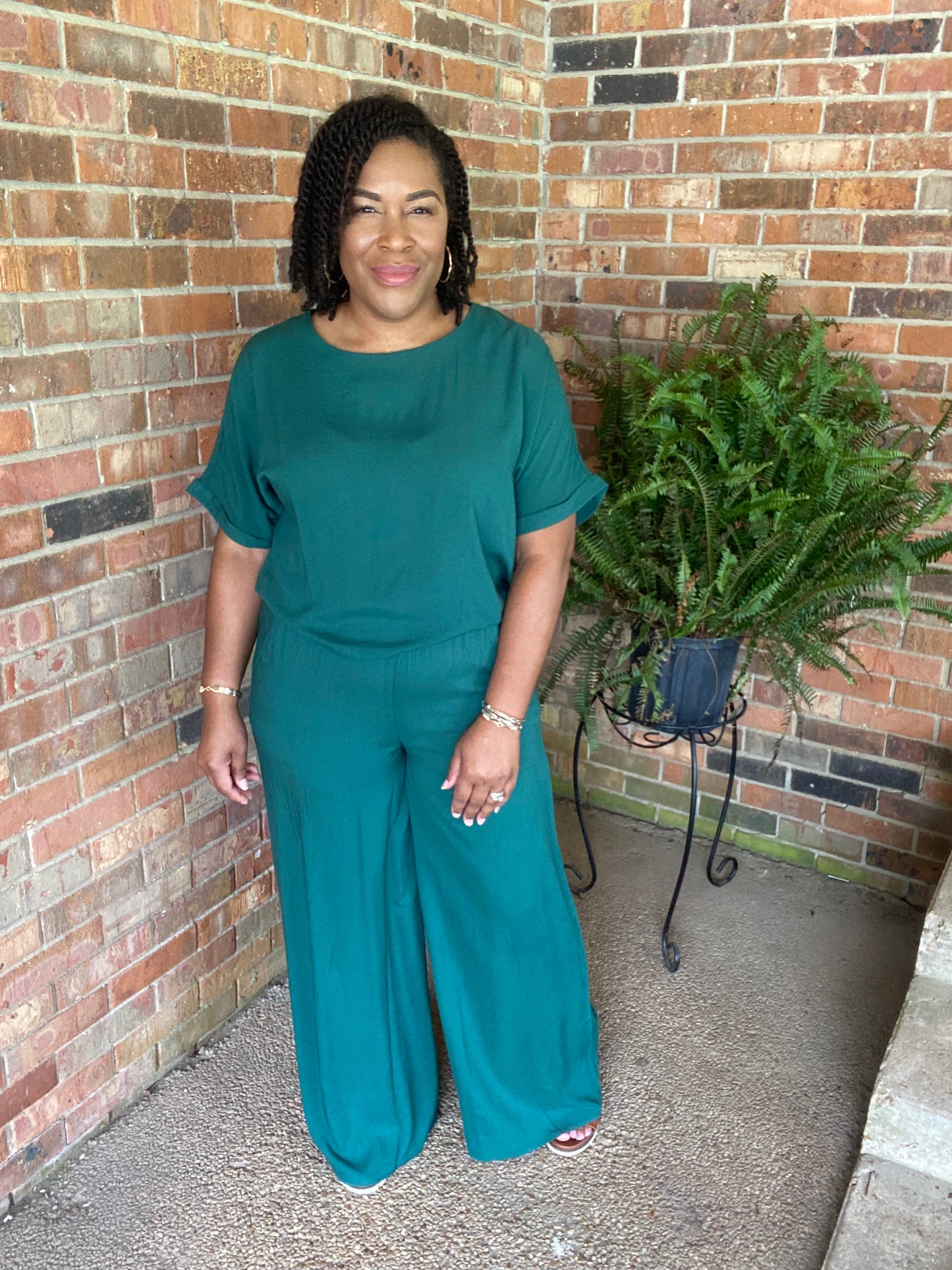 Green Woven Set
