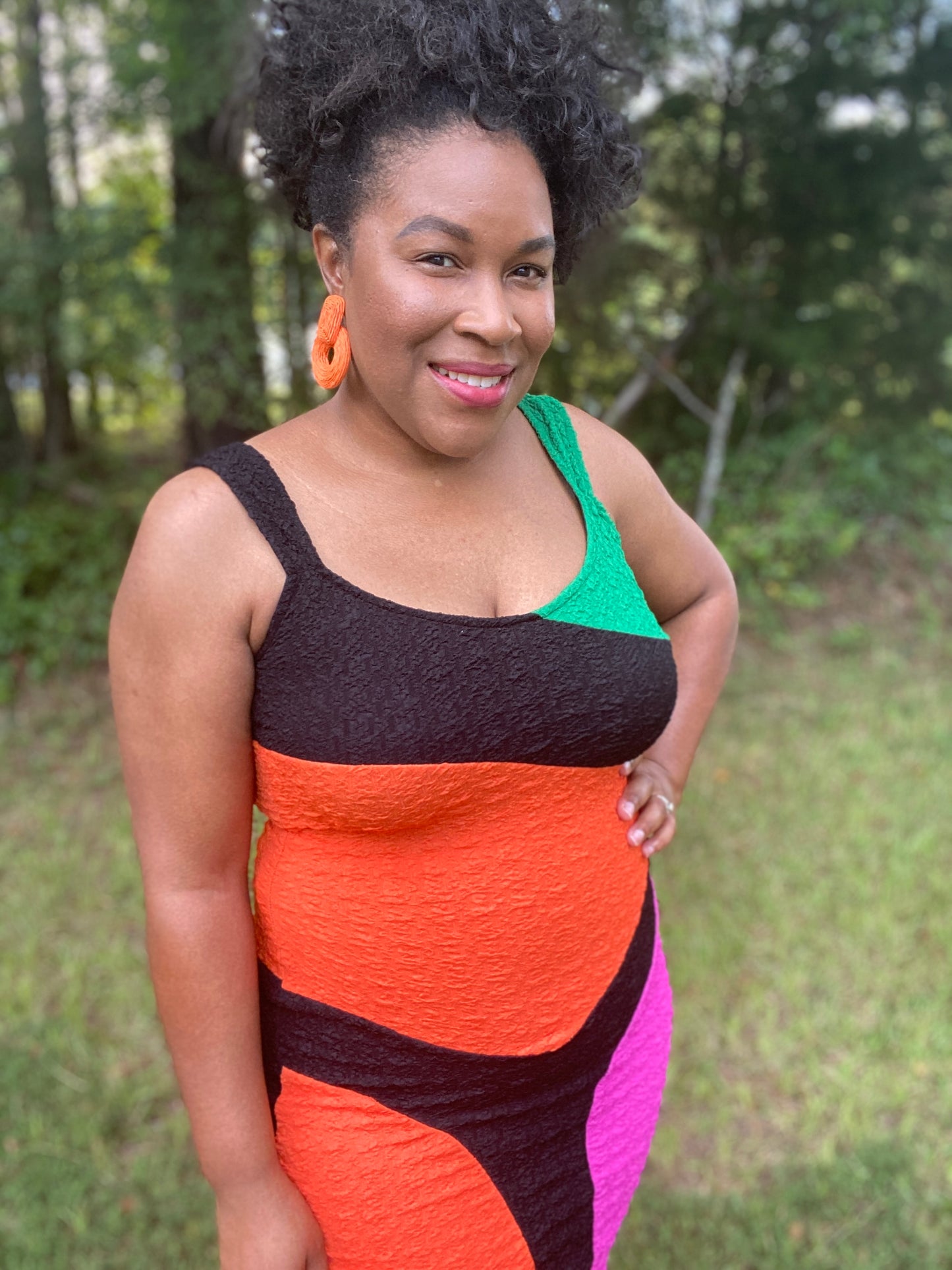 Let''s Go Color Block Dress