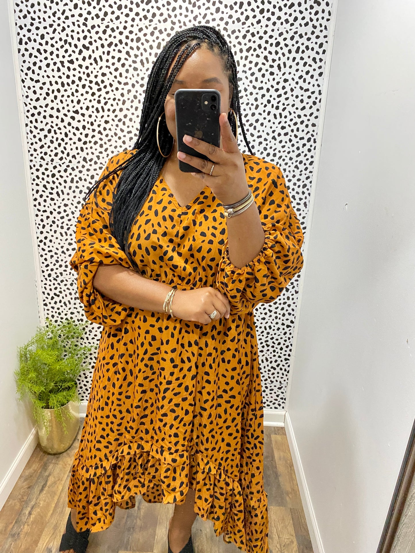 Camel Mix Hi Lo Dress