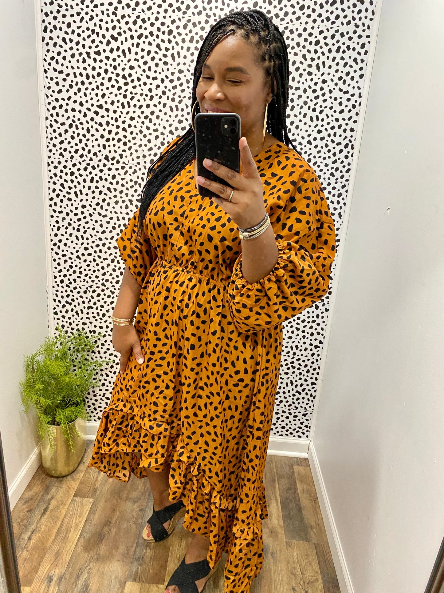 Camel Mix Hi Lo Dress