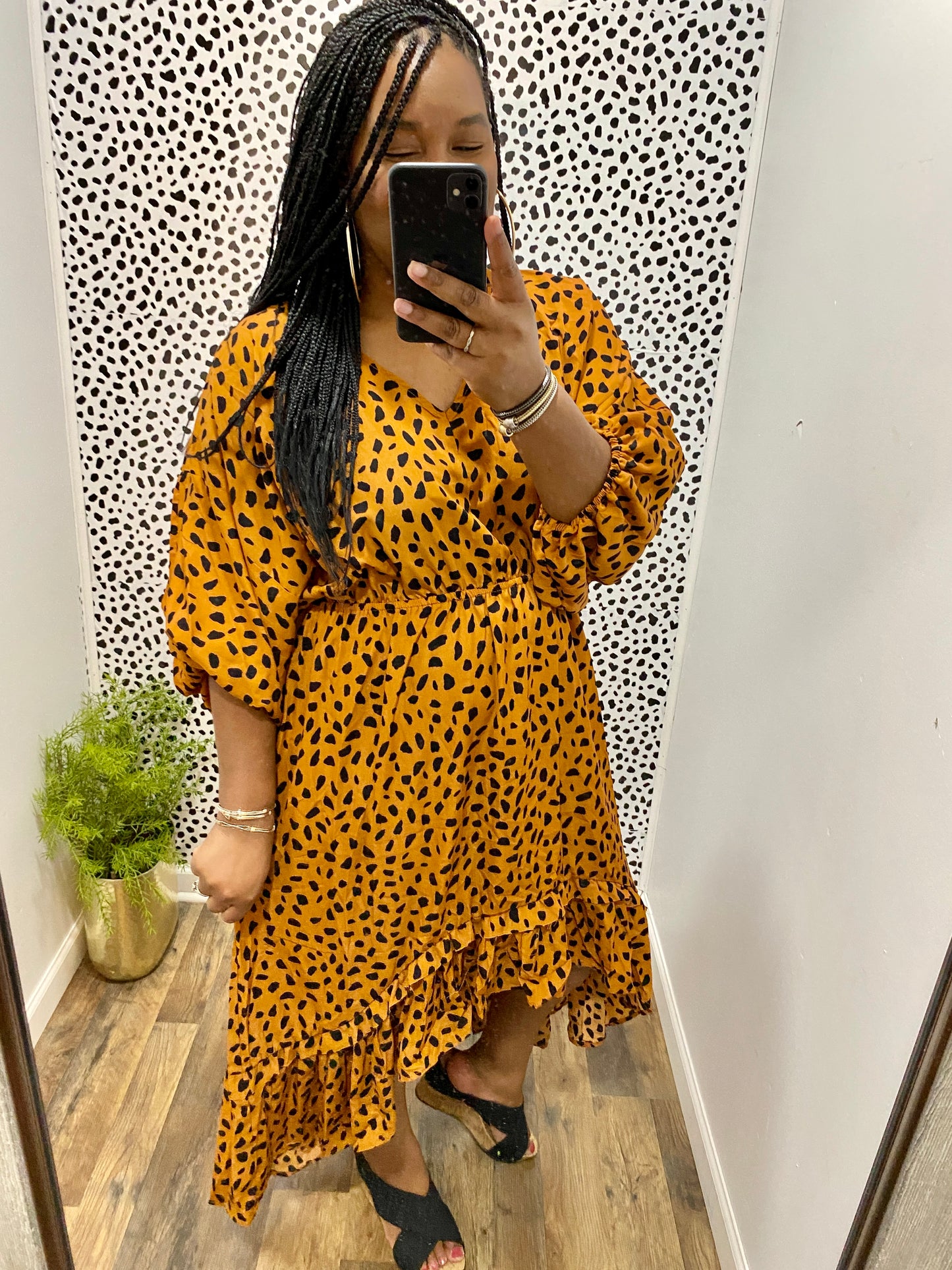 Camel Mix Hi Lo Dress