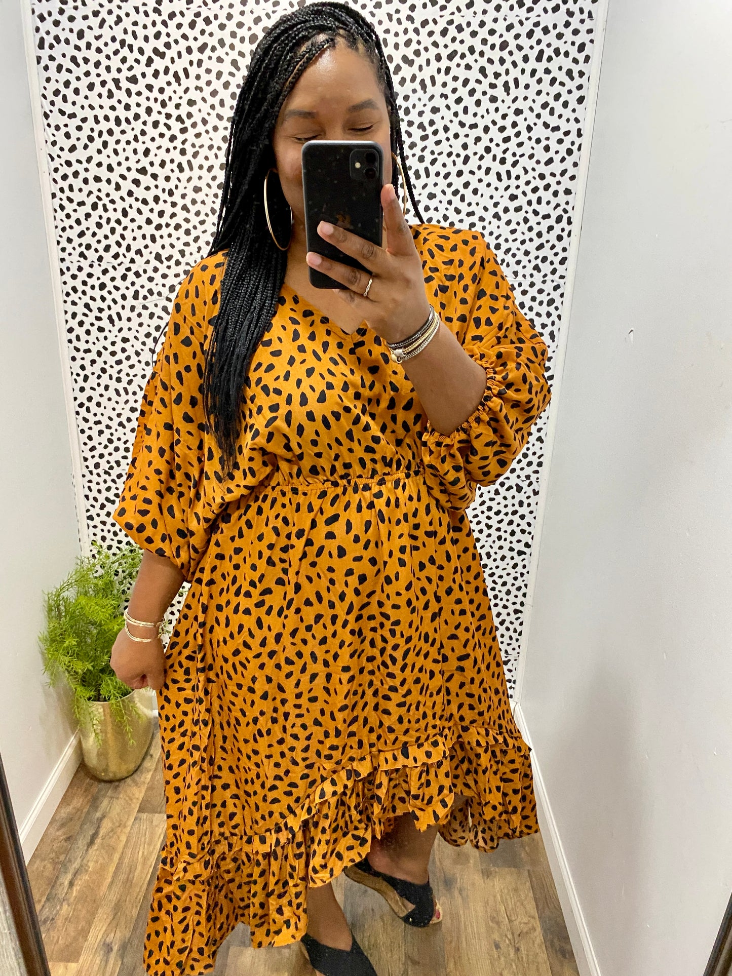 Camel Mix Hi Lo Dress