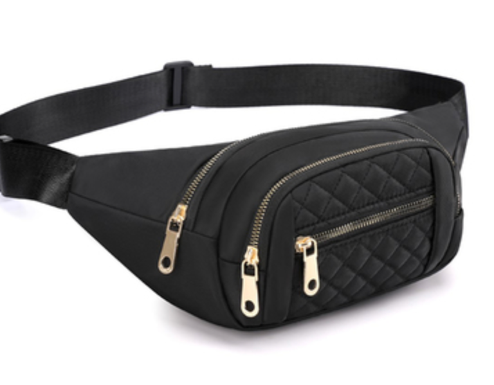 QUILTED MULTI POCKET WAIST BELT BAG