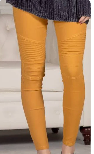 Dark Mustard Moto Leggings