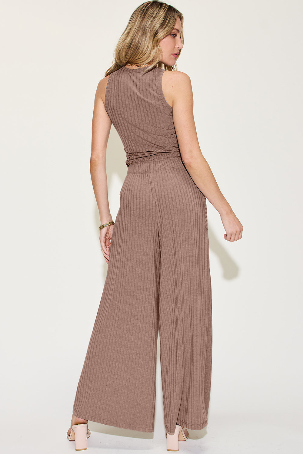 Preorder: Ribbed Tank & Wide Leg Pants Set