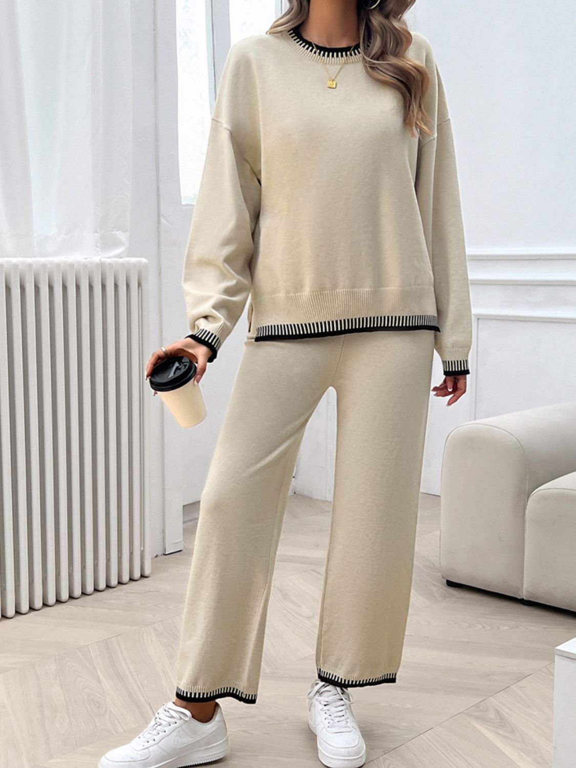 Preorder: Round Neck Sweater Set