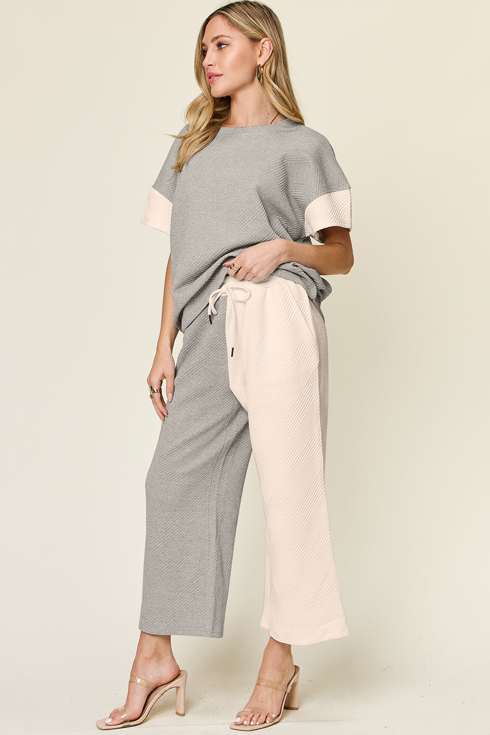 Preorder: Contrast Wide Leg Pants Set