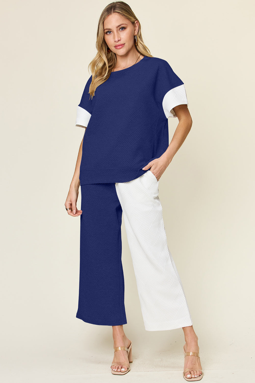 Preorder: Contrast Wide Leg Pants Set