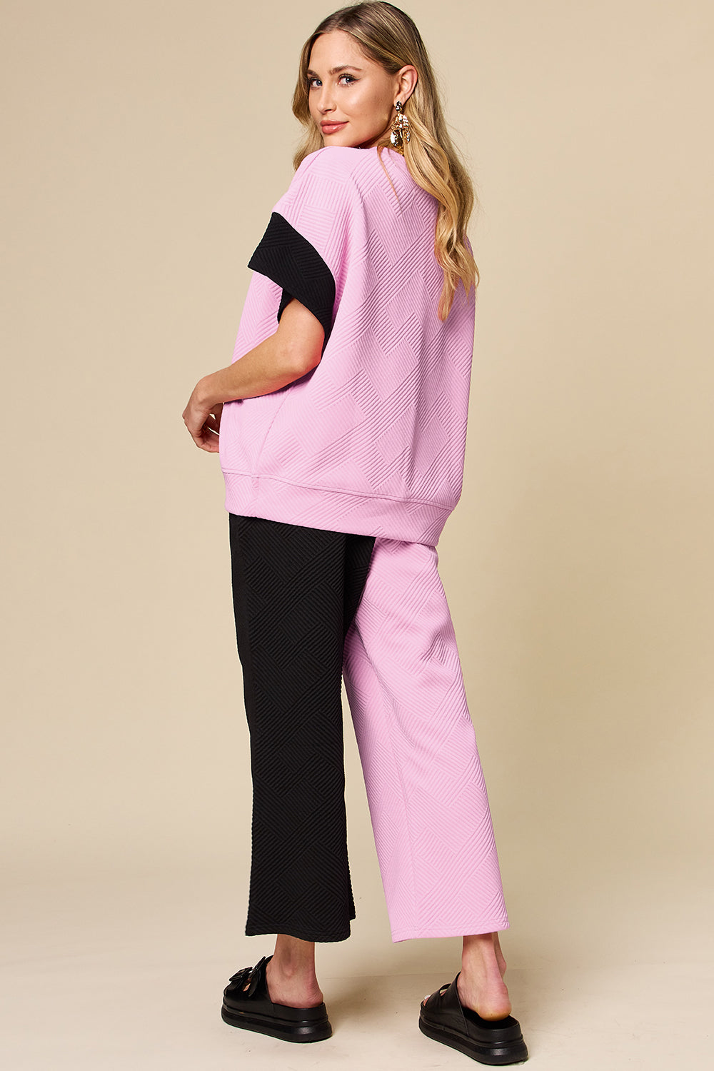 Preorder: Contrast Wide Leg Pants Set
