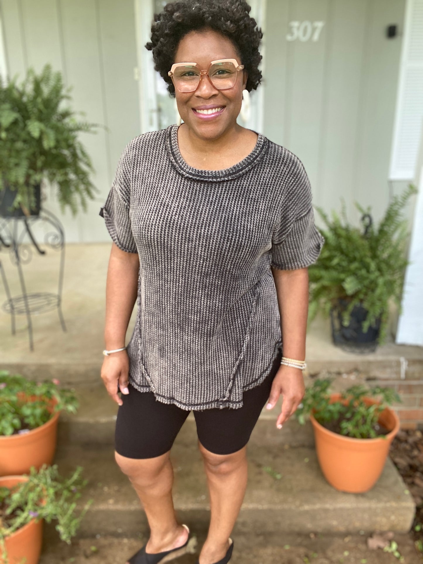 Black Biker Short Set (Misses)