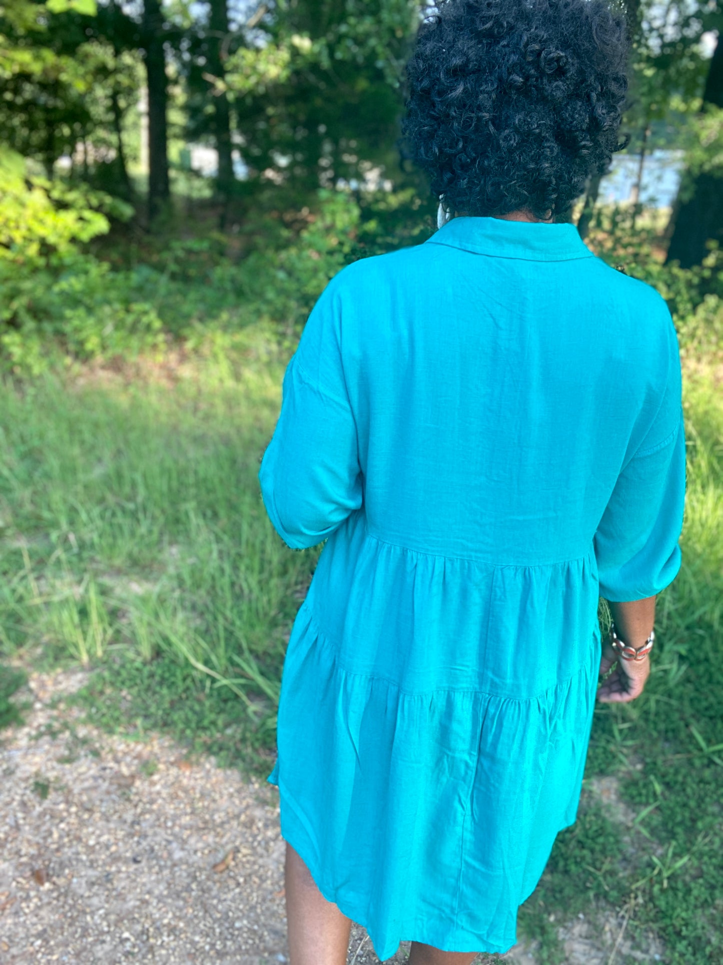 Emerald Green Tiered Dress