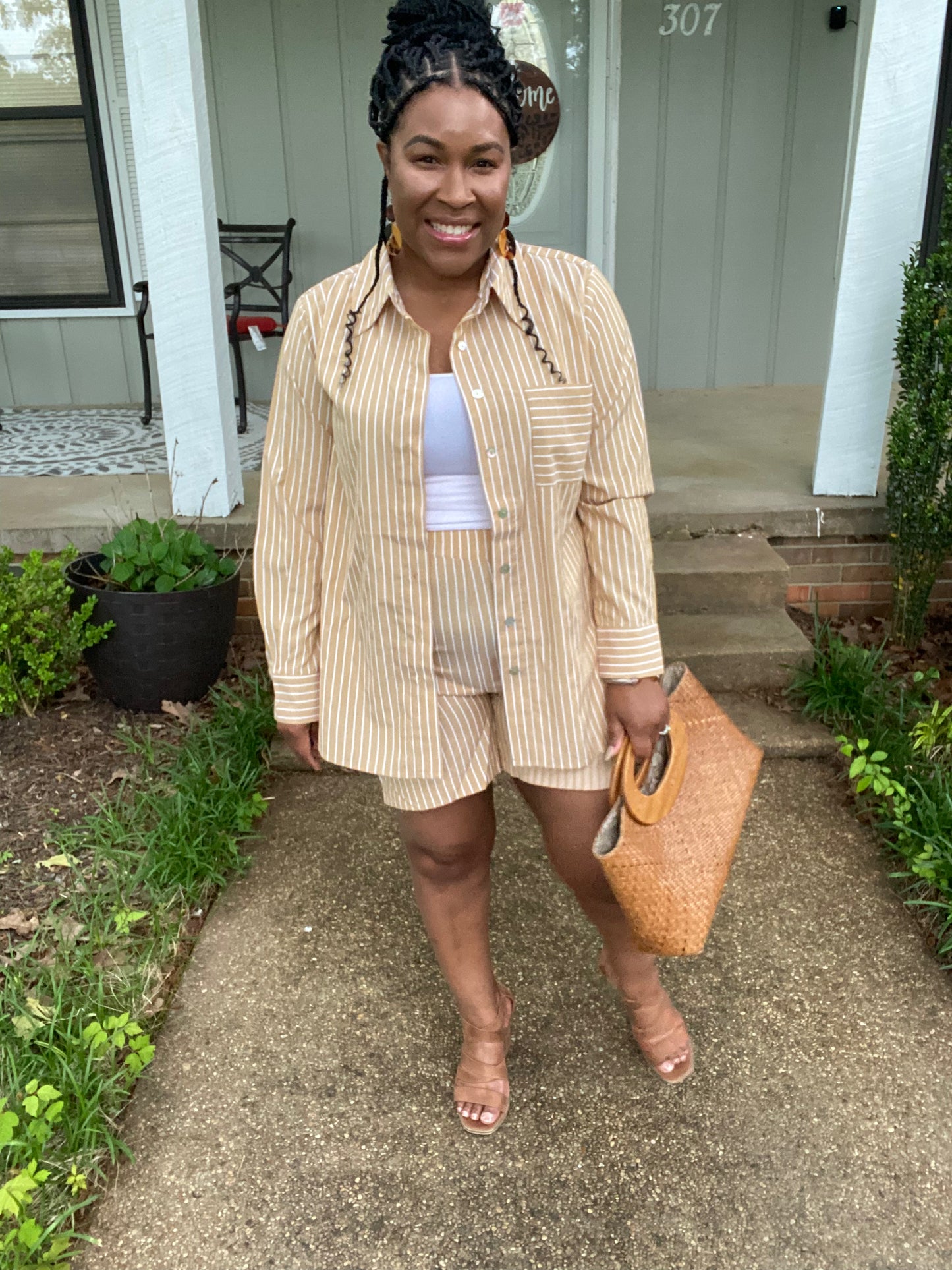 Long Sleeve Shirt and Short Set