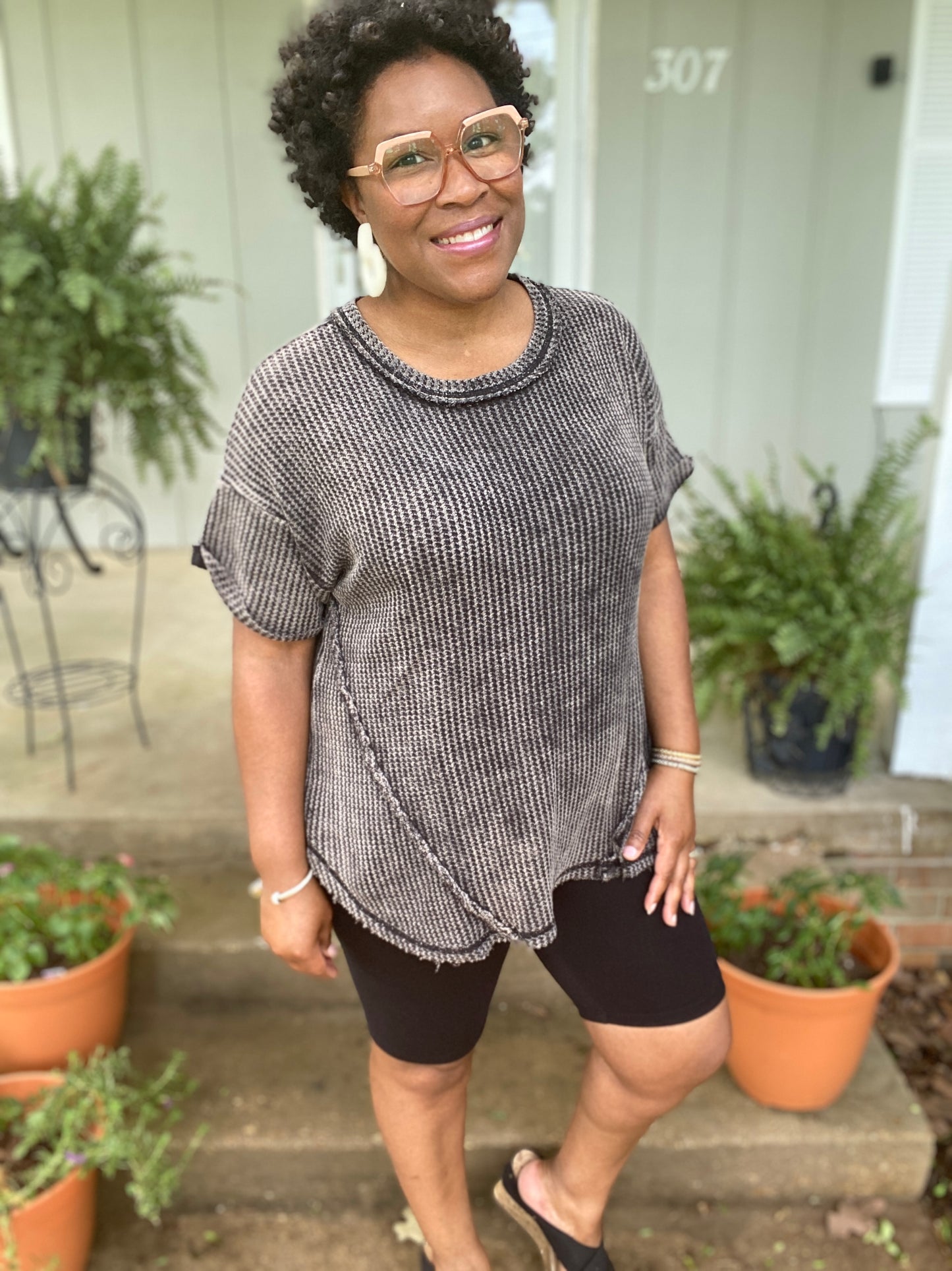 Black Biker Short Set (Misses)