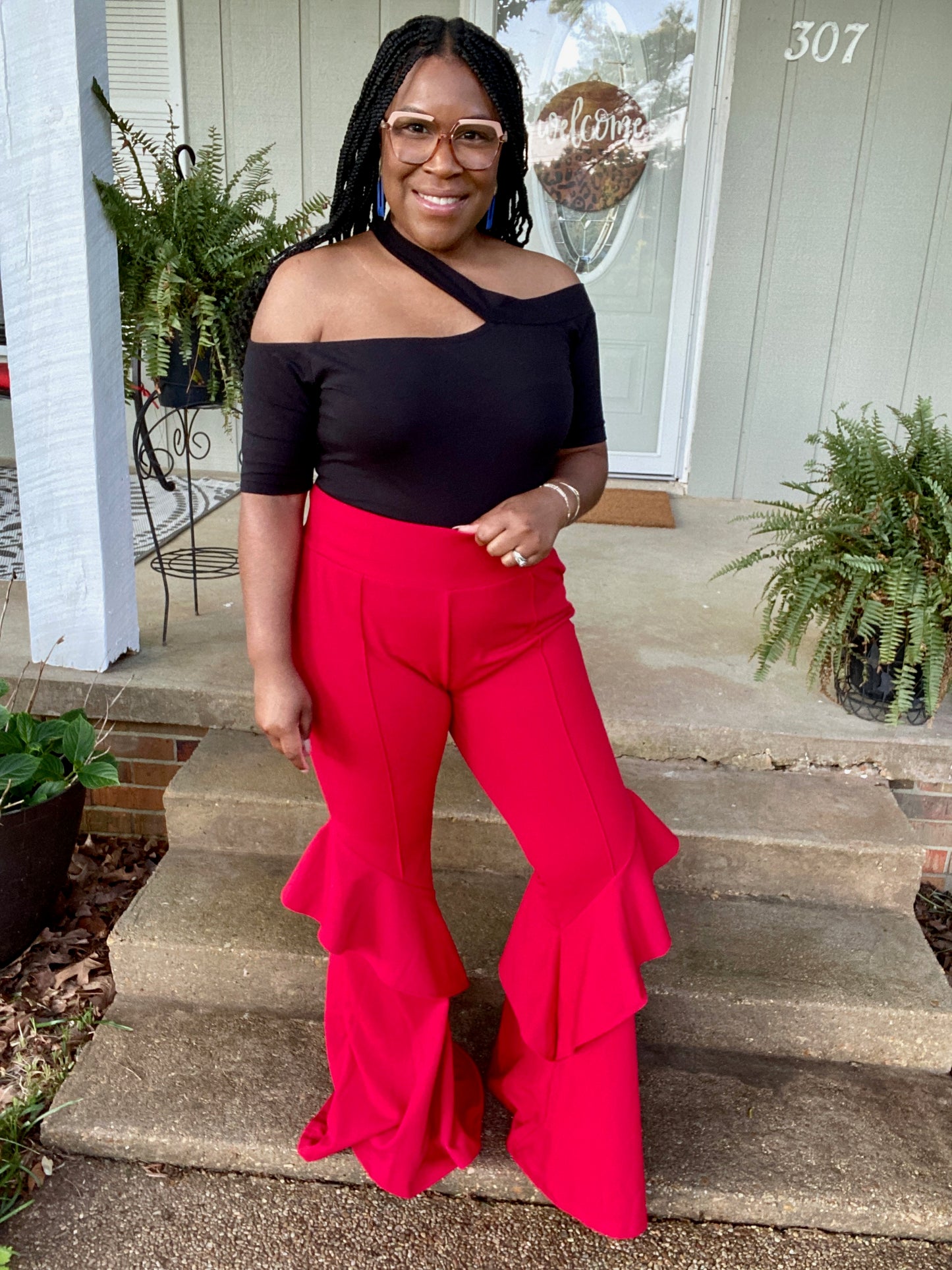 Red Side Ruffle