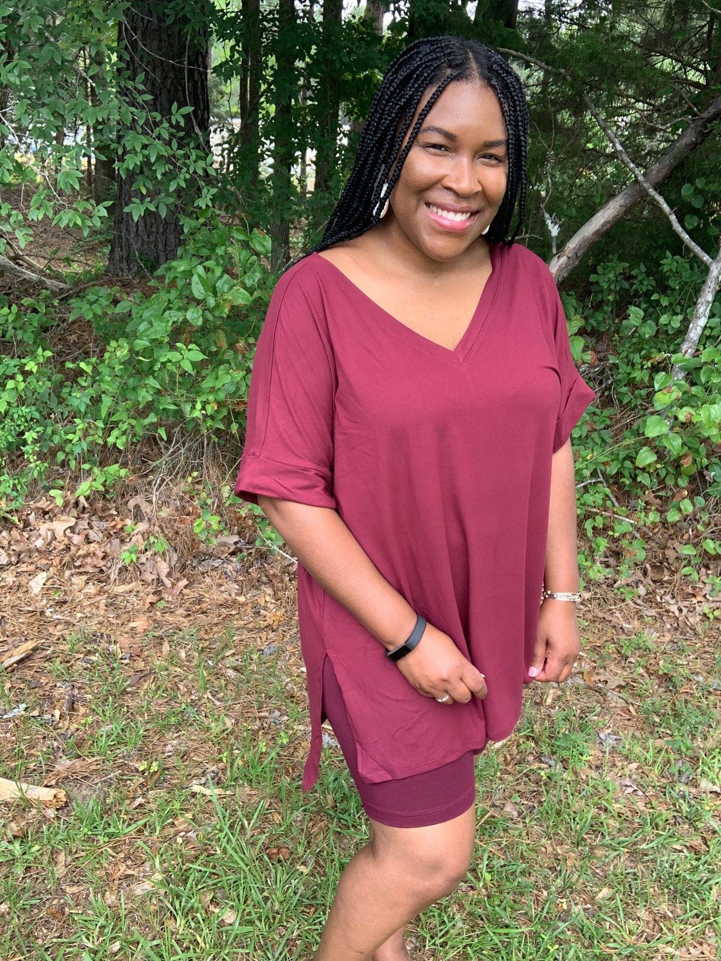 Coordinating Burgundy Short Set (Plus)