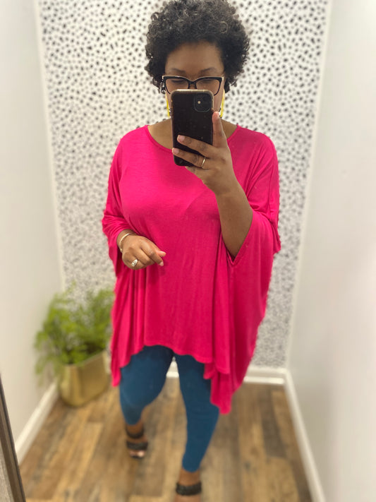 Pink Poncho Top