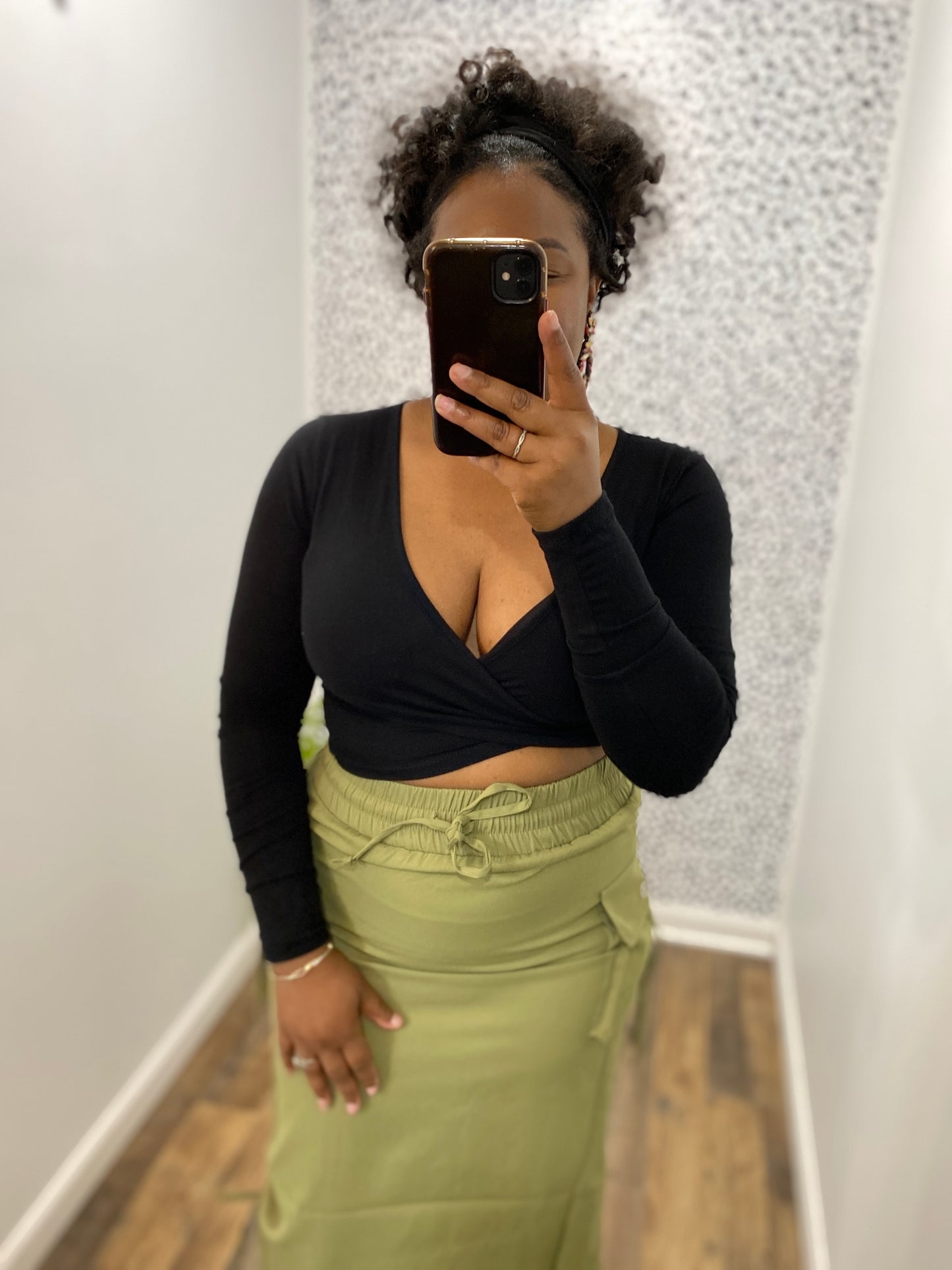 Olive Cargo Skirt