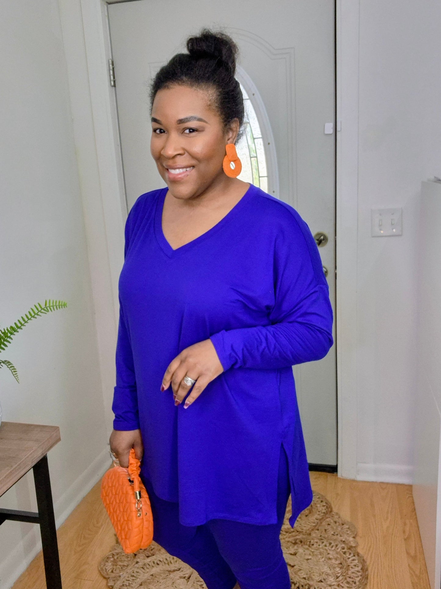 Bright Blue Lounge Set V-Neck (Misses)