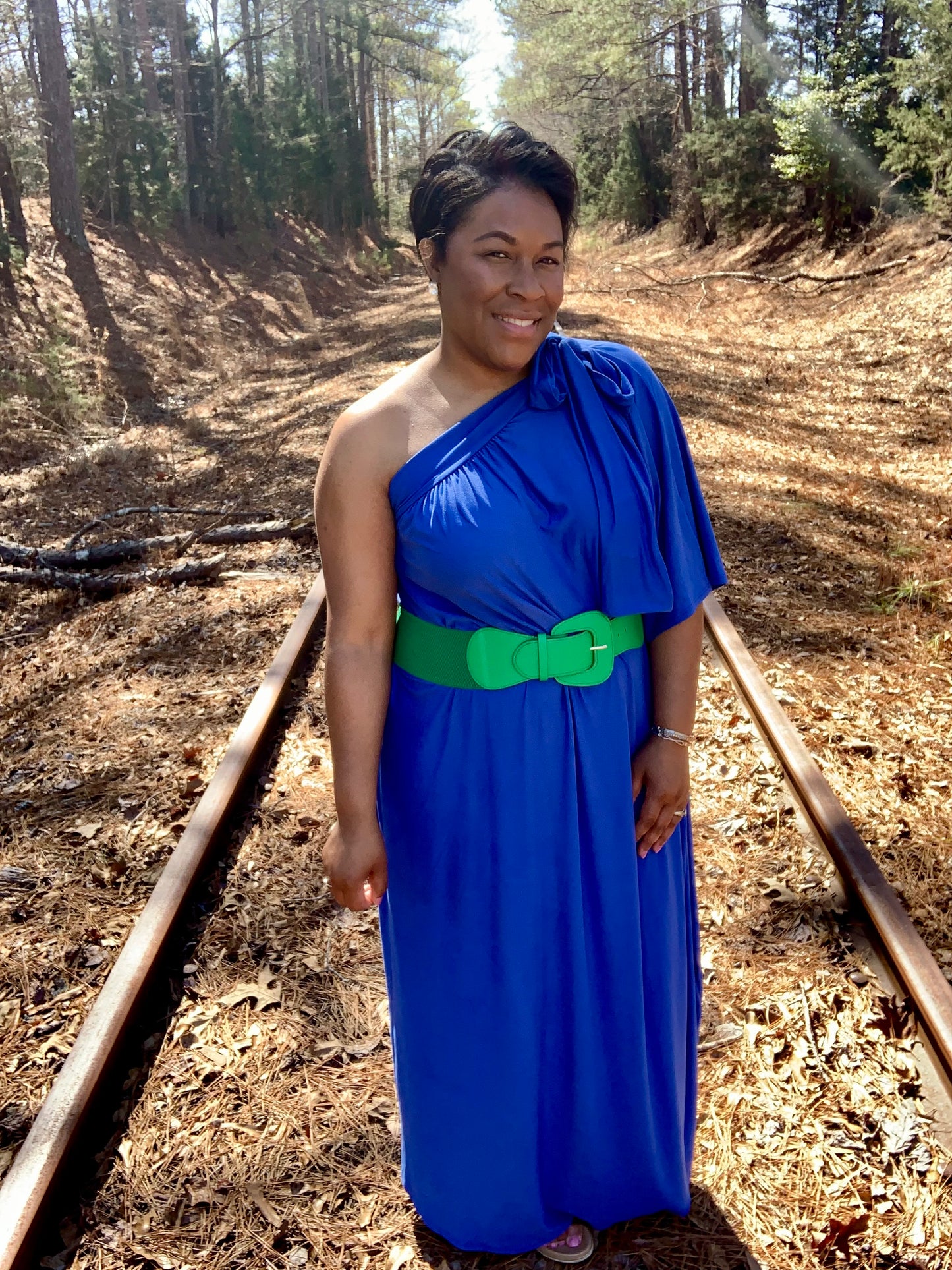 Royal One Shoulder Maxi Dress