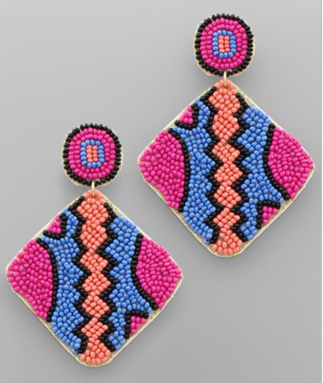 India Rhombus Pattern Earrings