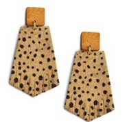 Cheetah Trapezoid Cowhide Earrings