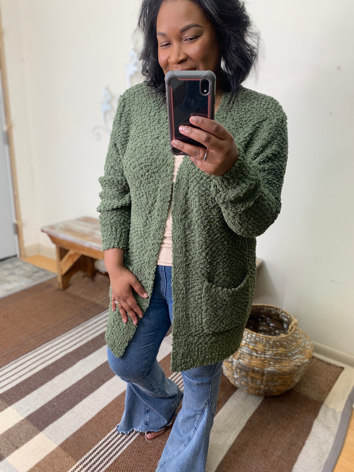 Popcorn Cardigan Sweater