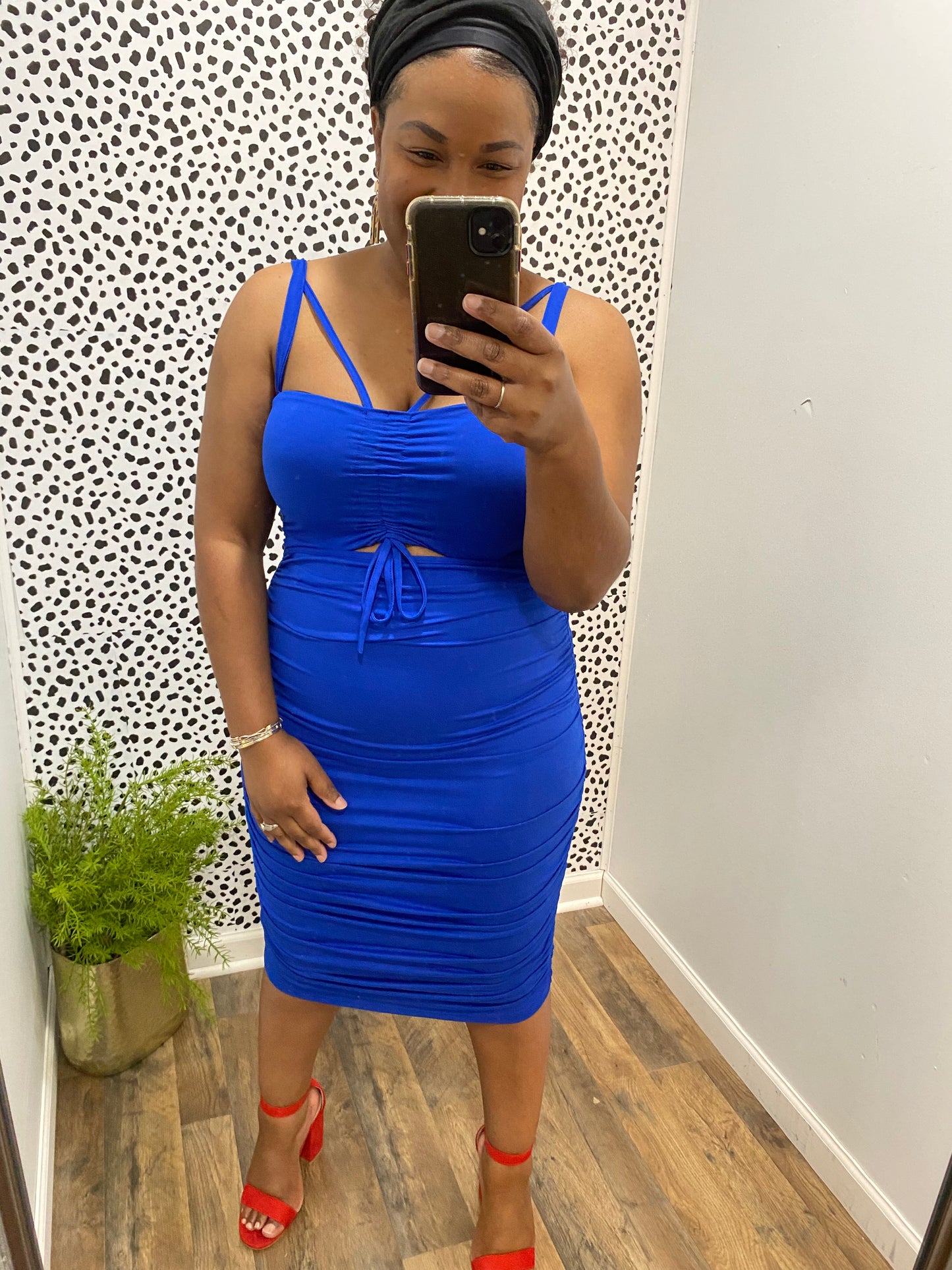 Royal Blue Cut out Dress