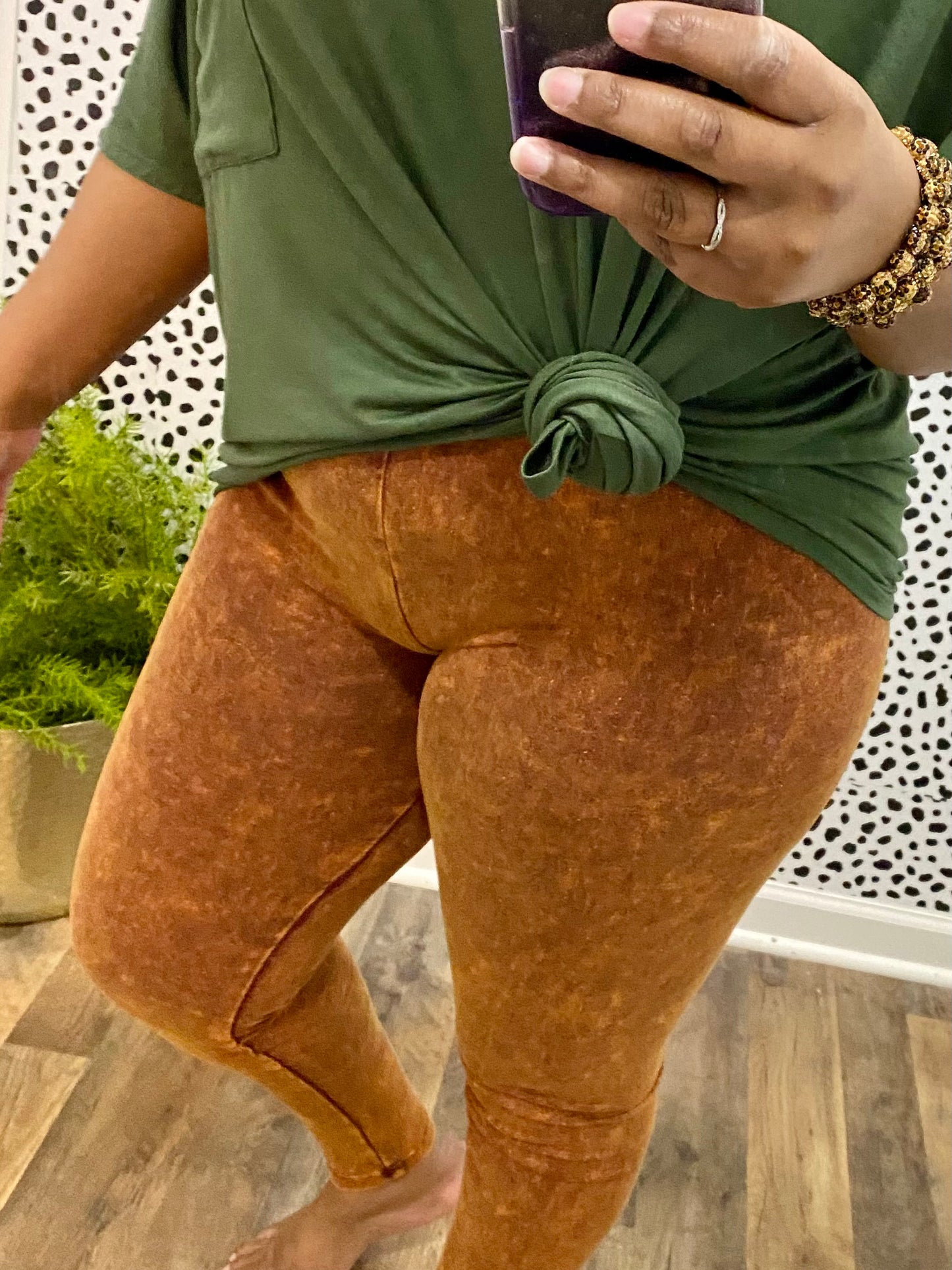 Golden Mineral Wash Leggings