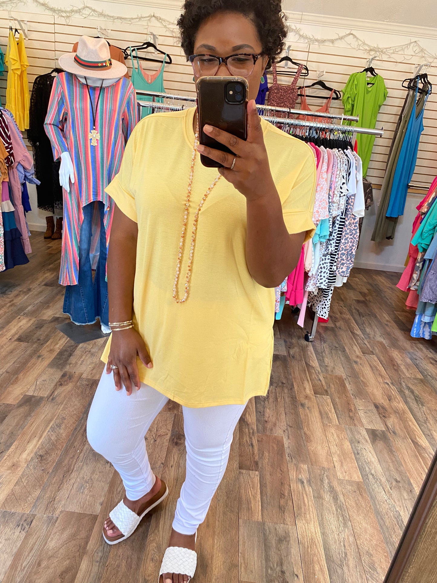 Soft Yellow Tunic Top