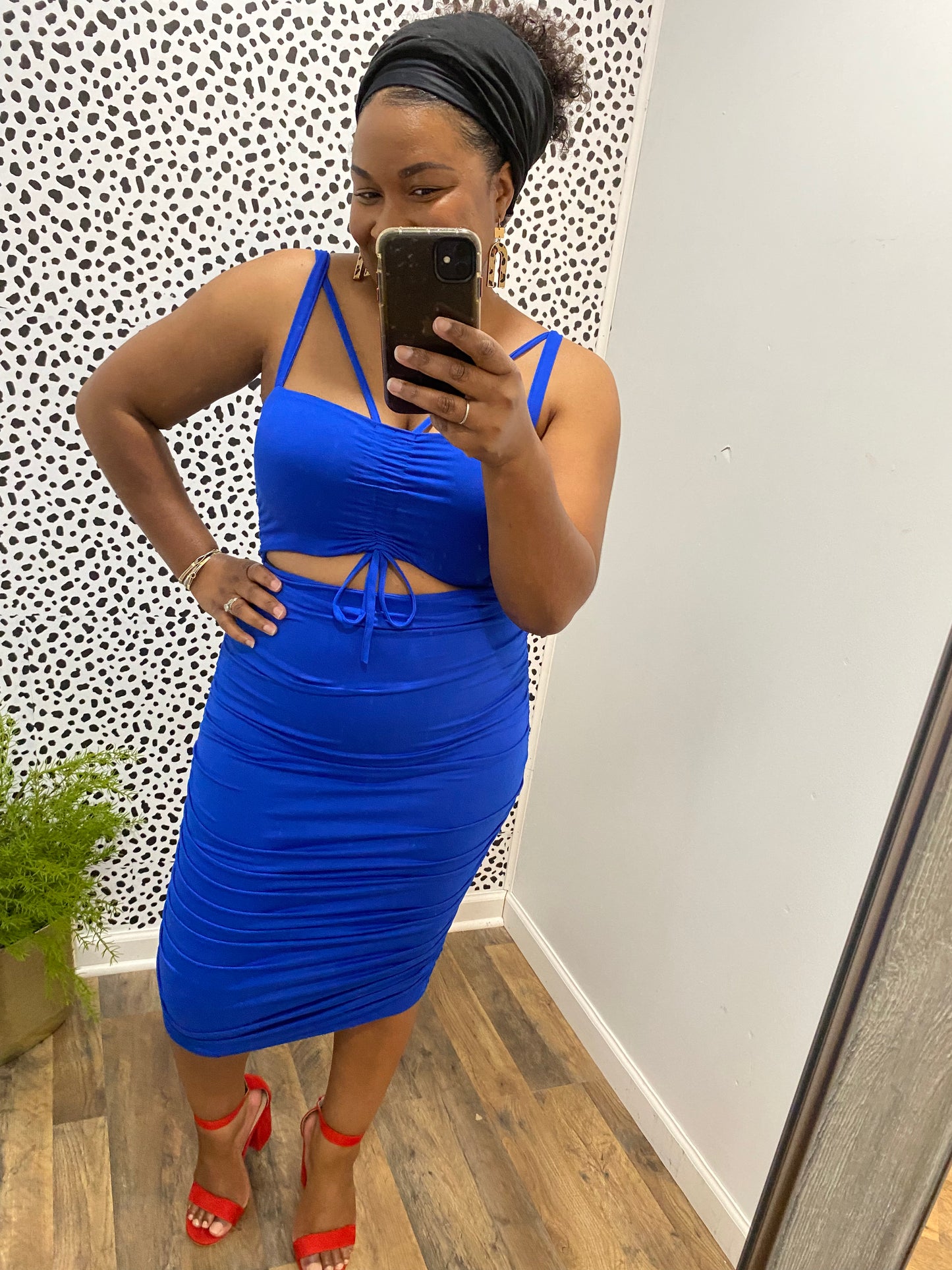 Royal Blue Cut out Dress