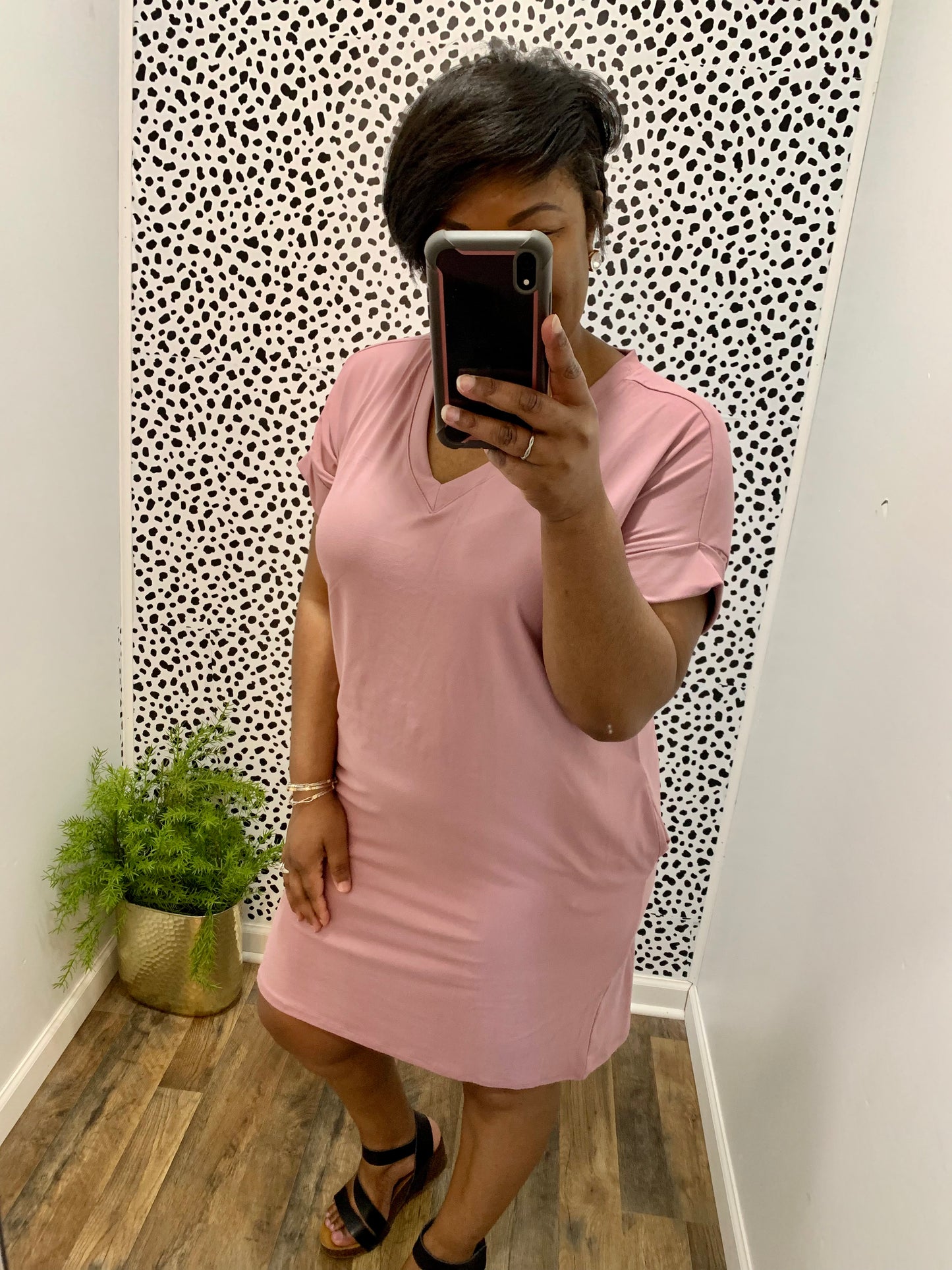 Rose V-Neck Dress
