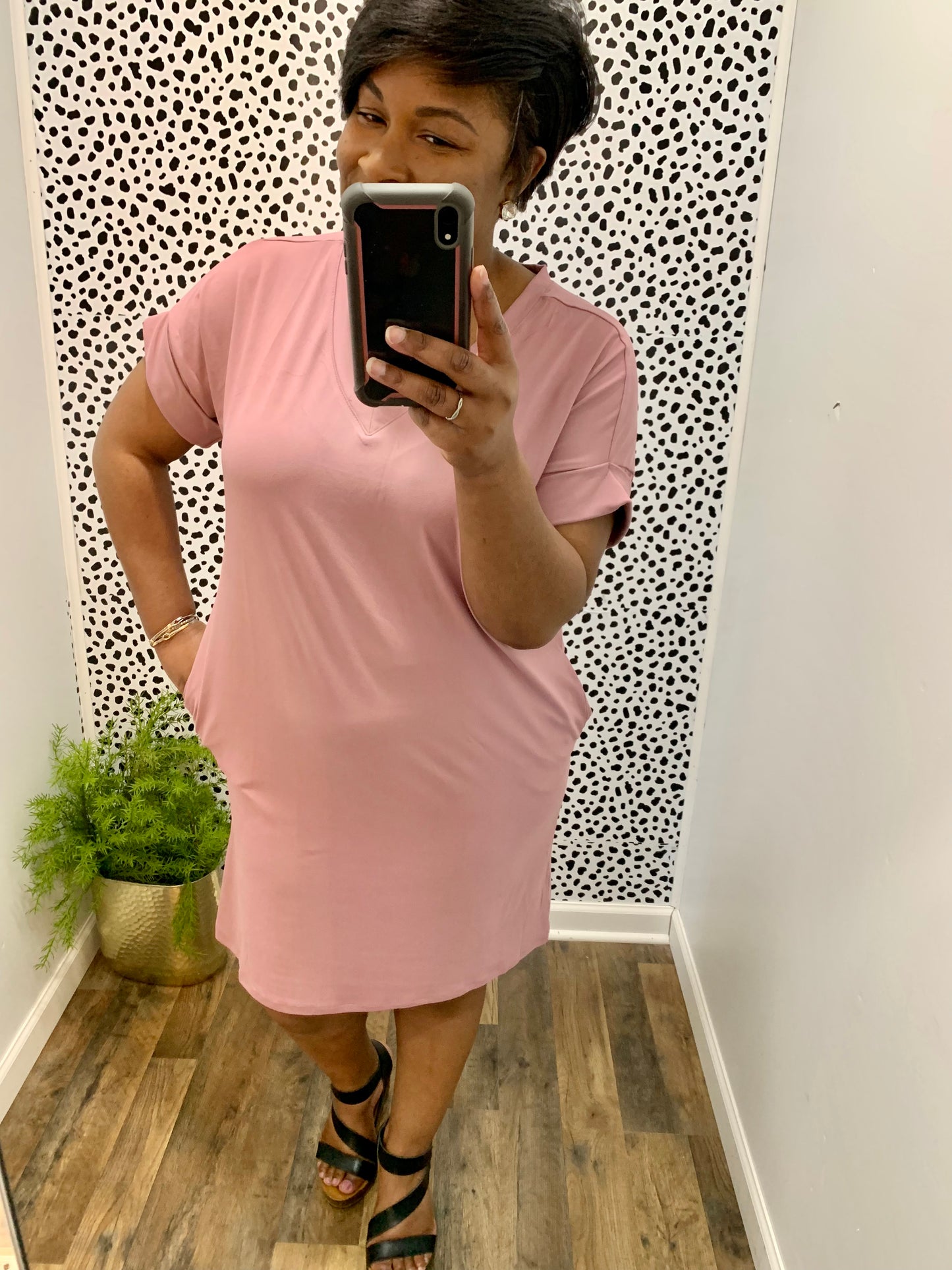 Rose V-Neck Dress