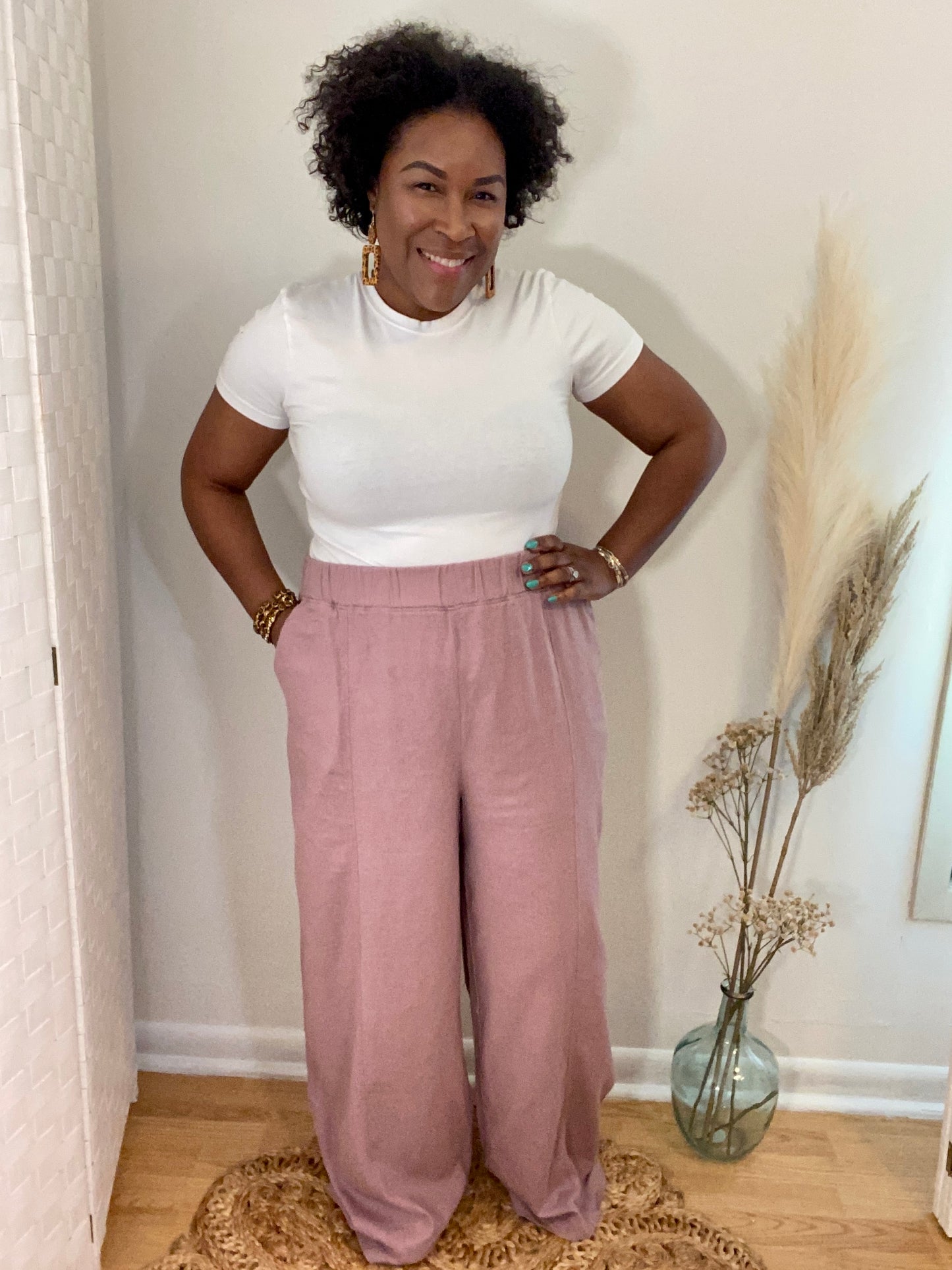 Pink Linen Pants