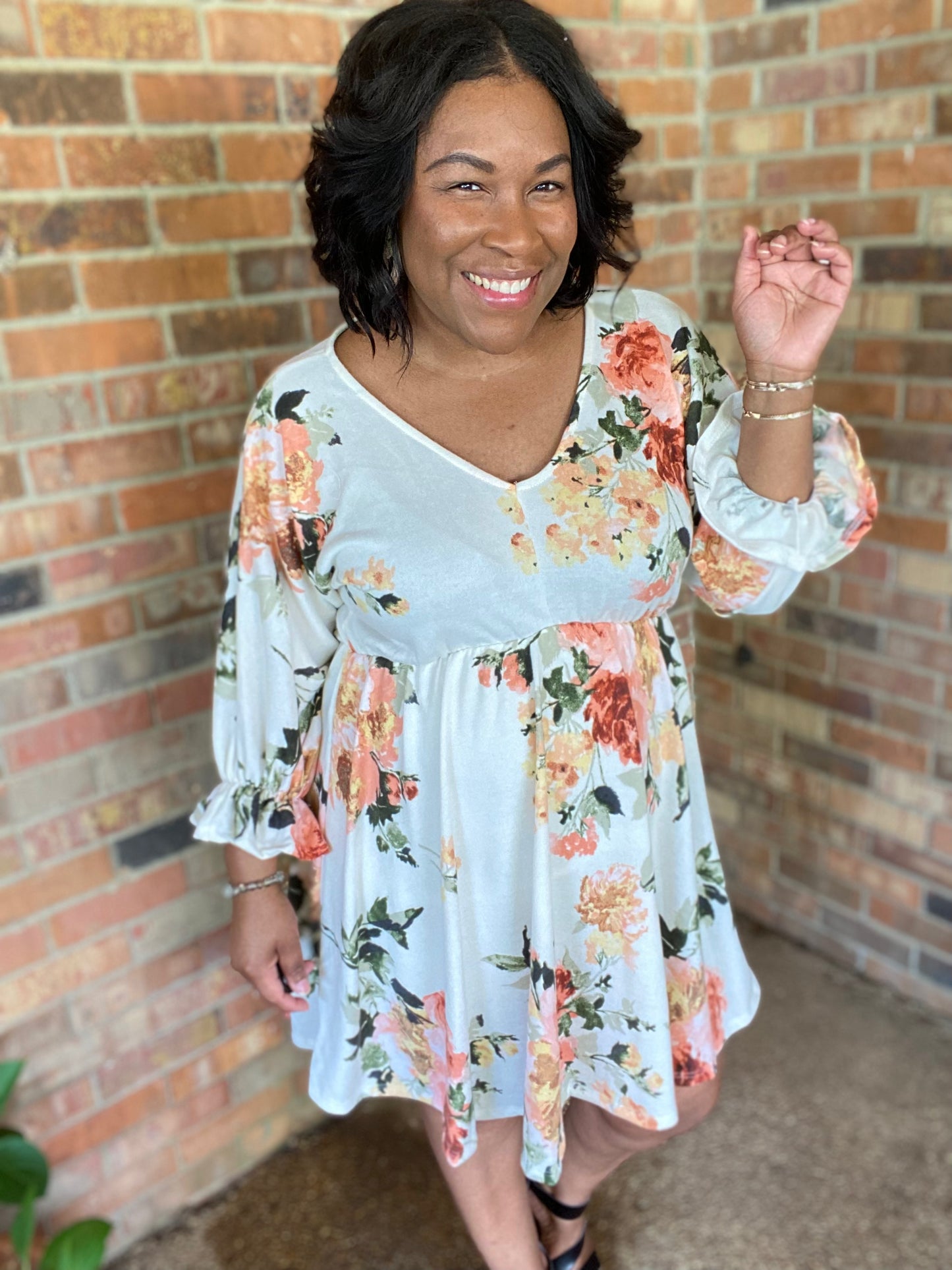 Ivory Floral Dress