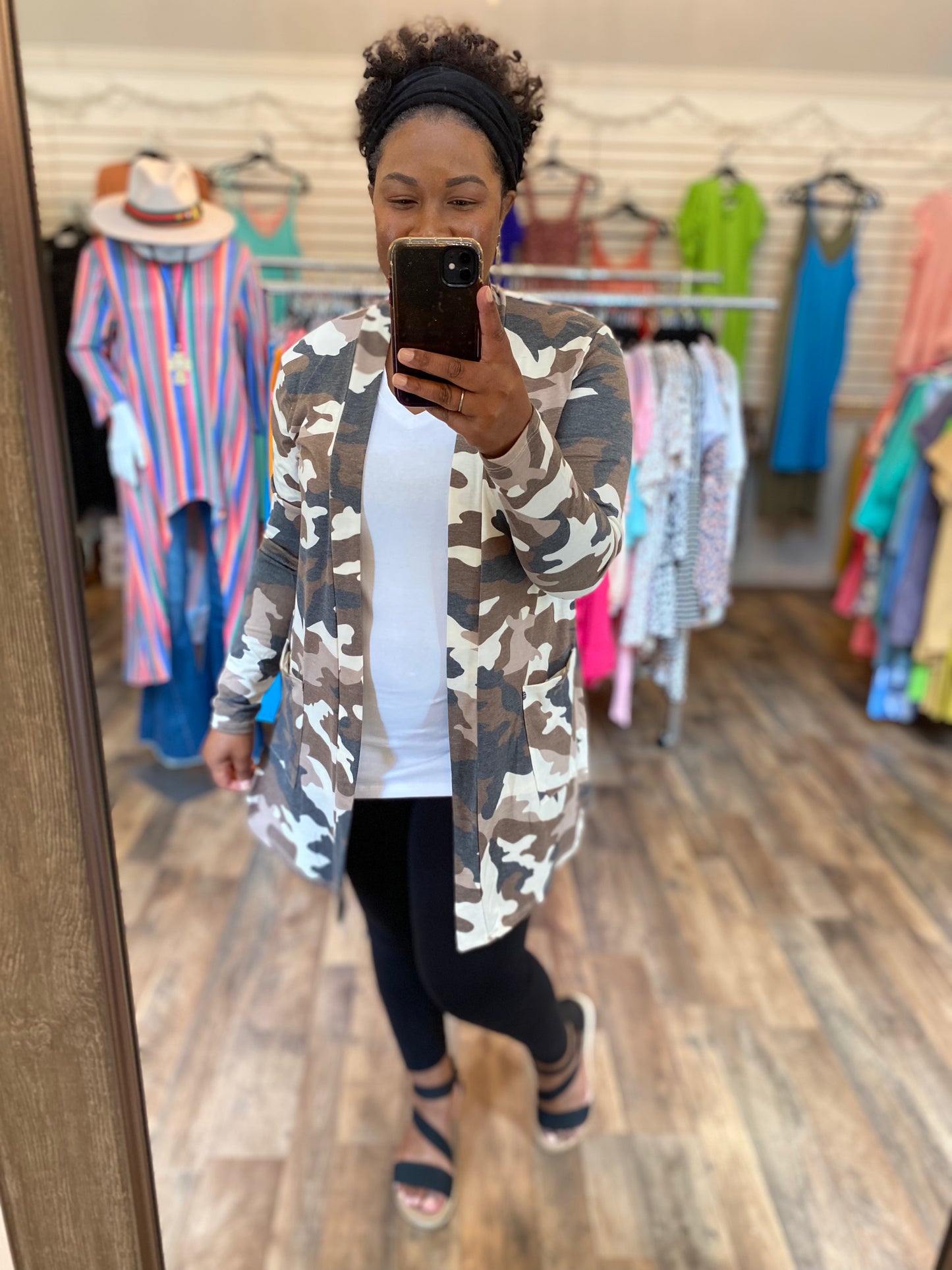 Brown Camo Cardigan