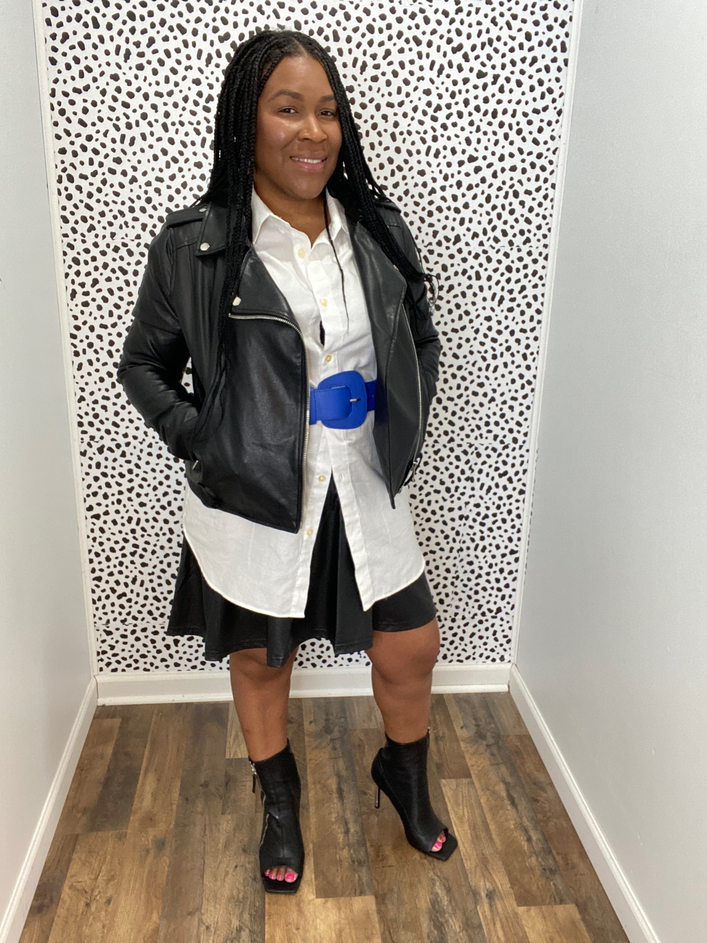 Leather Belted Jacket