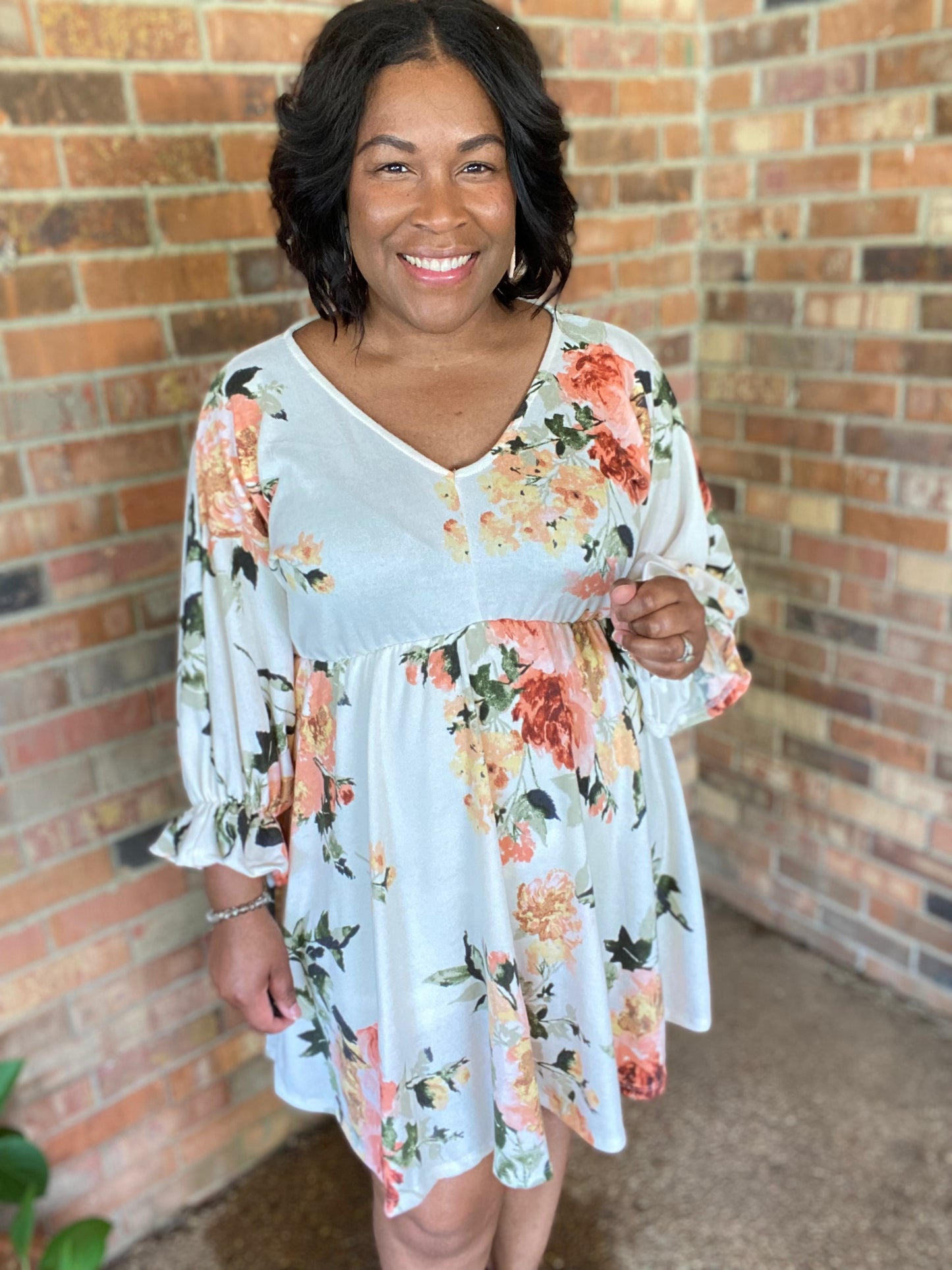 Ivory Floral Dress