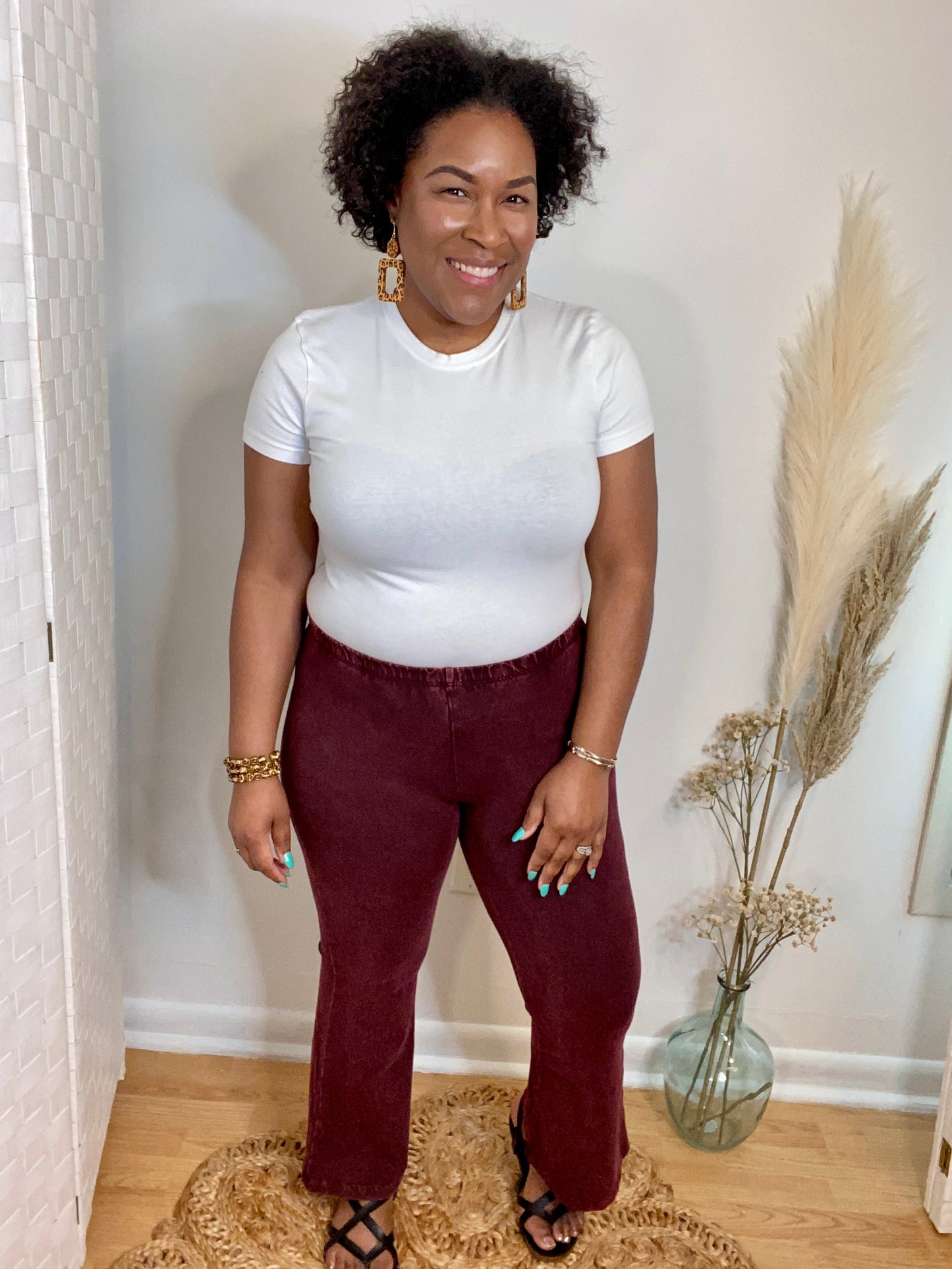Burgundy Crop Flares