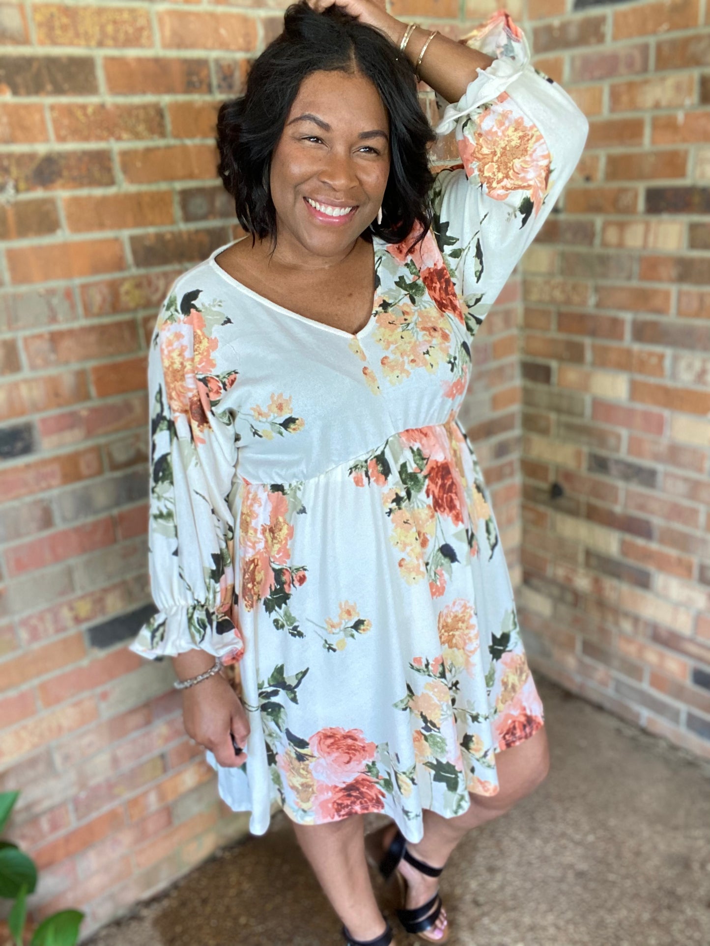 Ivory Floral Dress
