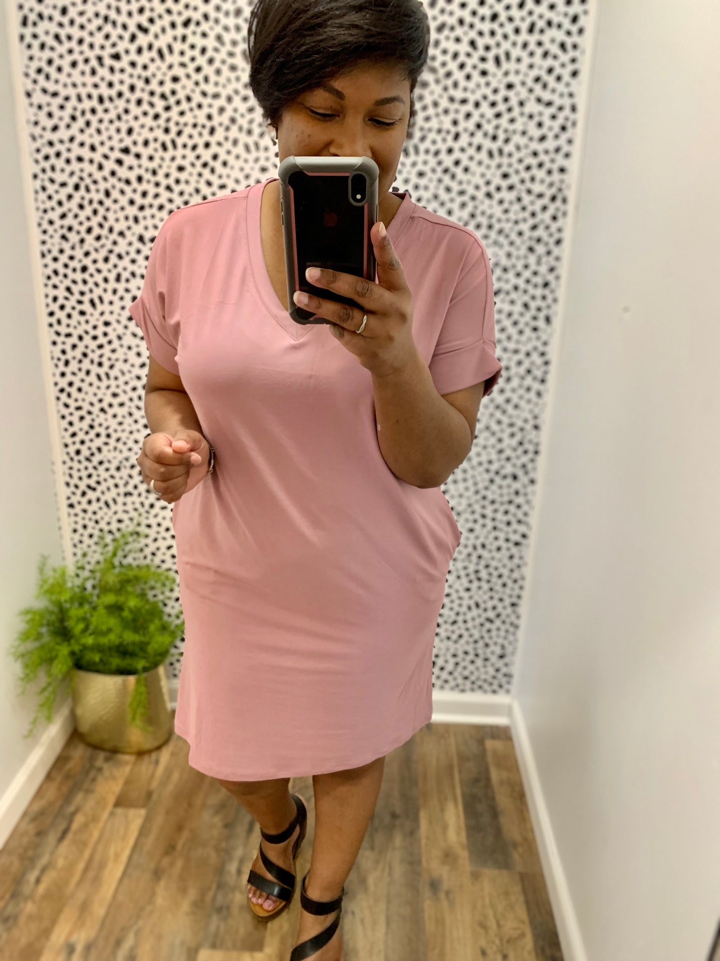 Rose V-Neck Dress