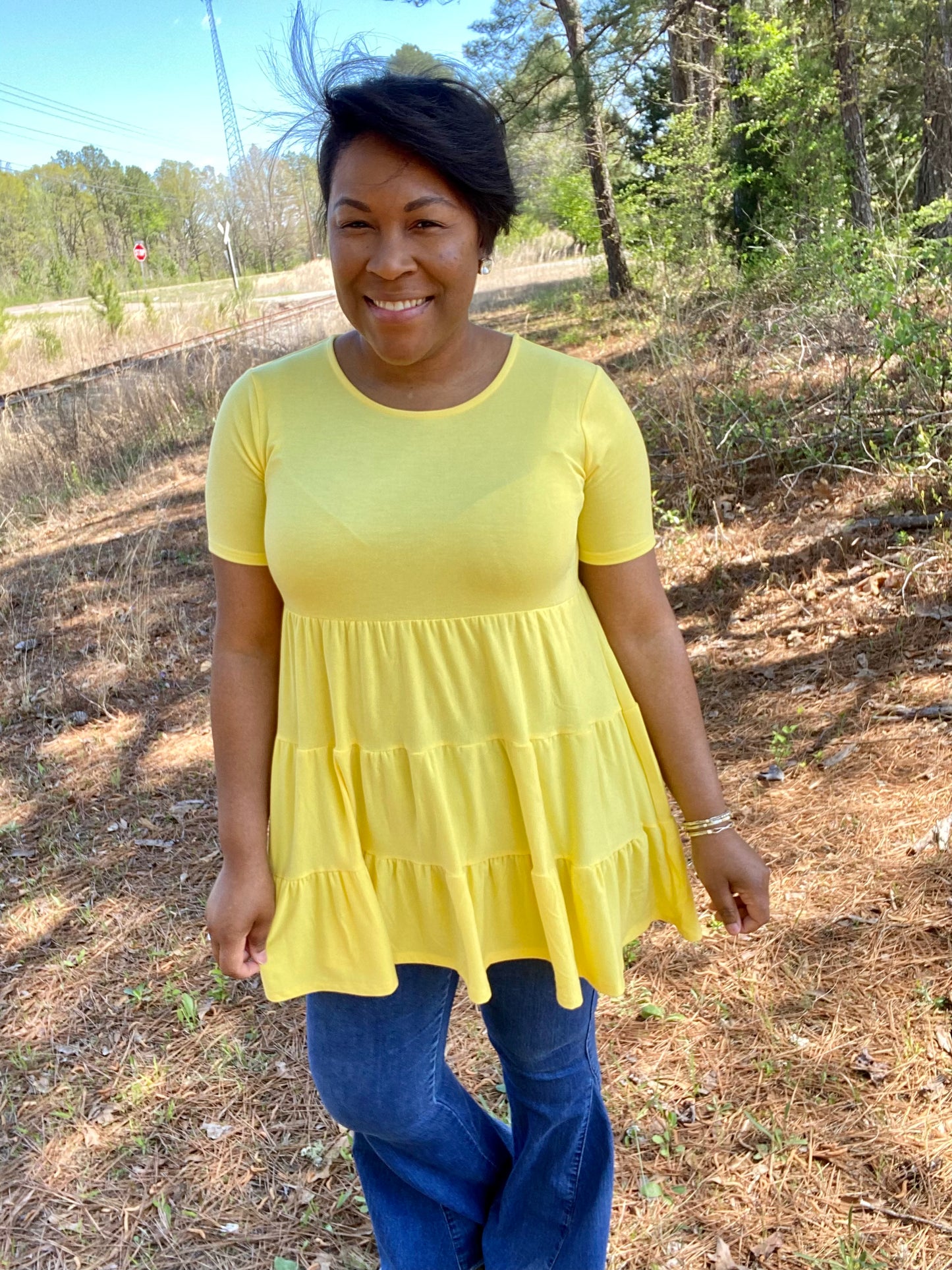 Yellow Tiered Top