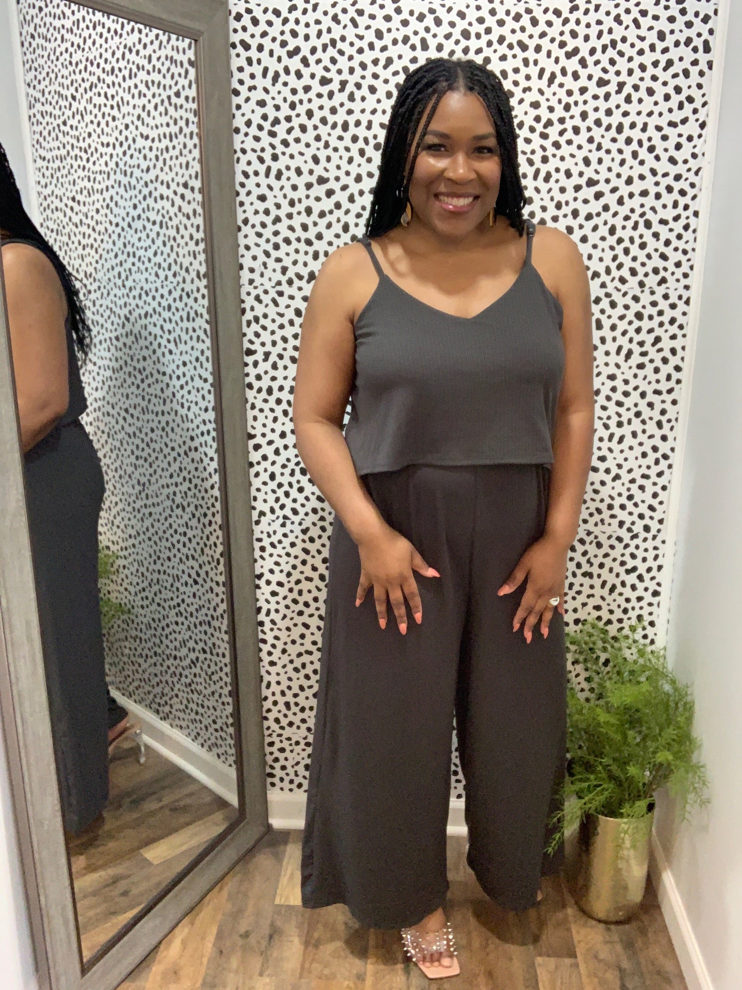 Double Layered Jumpsuit (Charcoal)