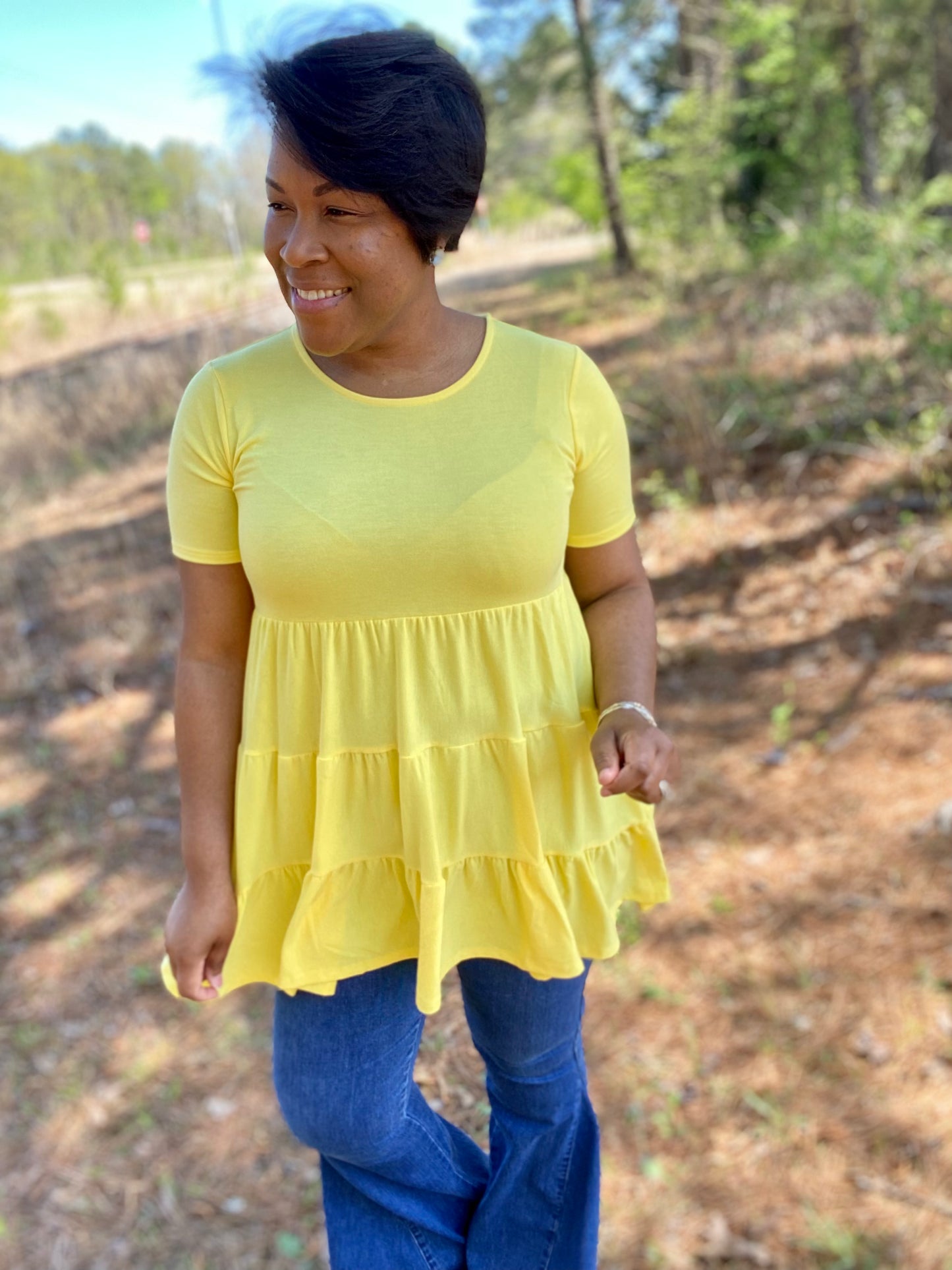 Yellow Tiered Top