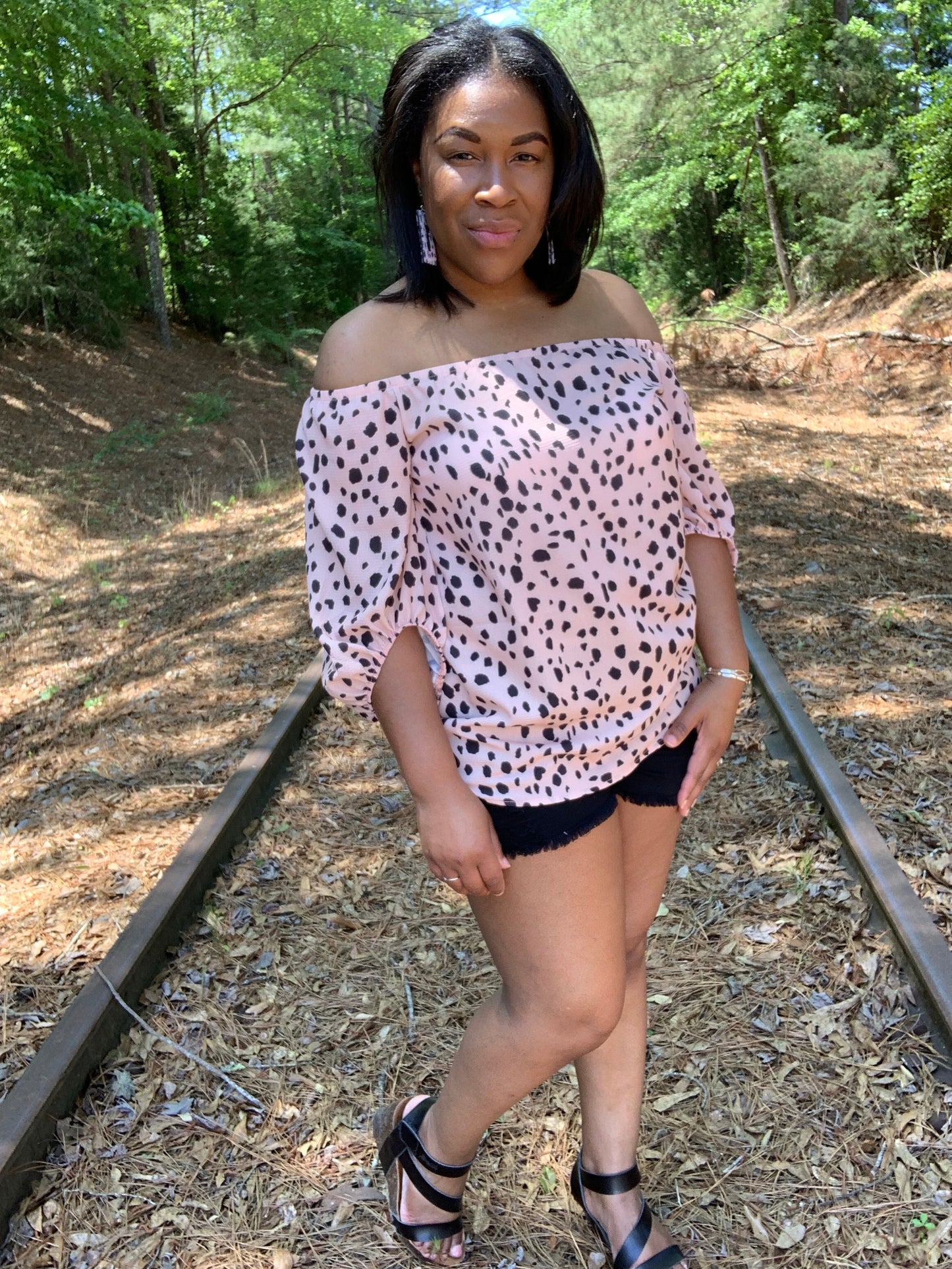 Dalmatian Print Bubble Crepe