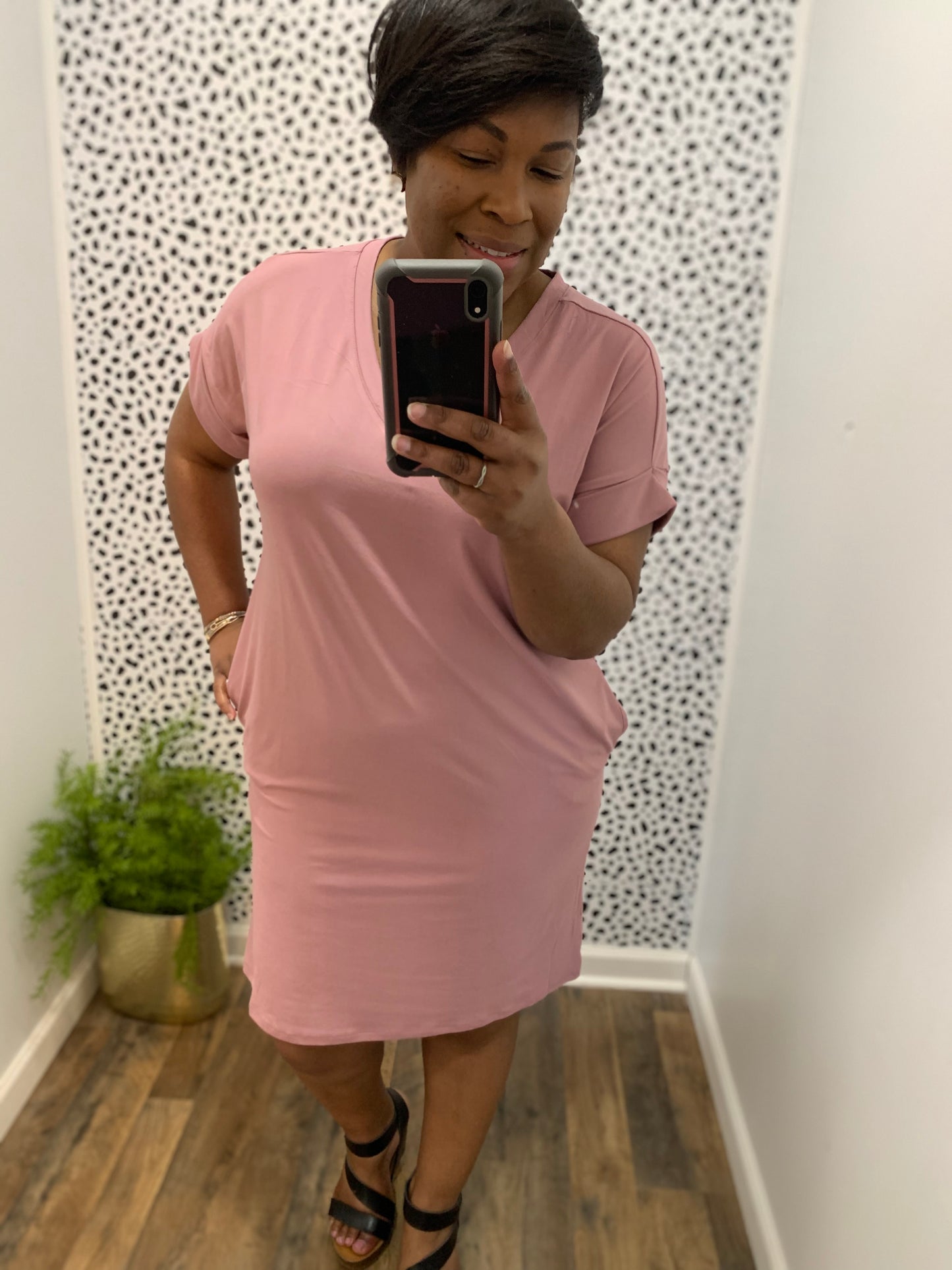 Rose V-Neck Dress