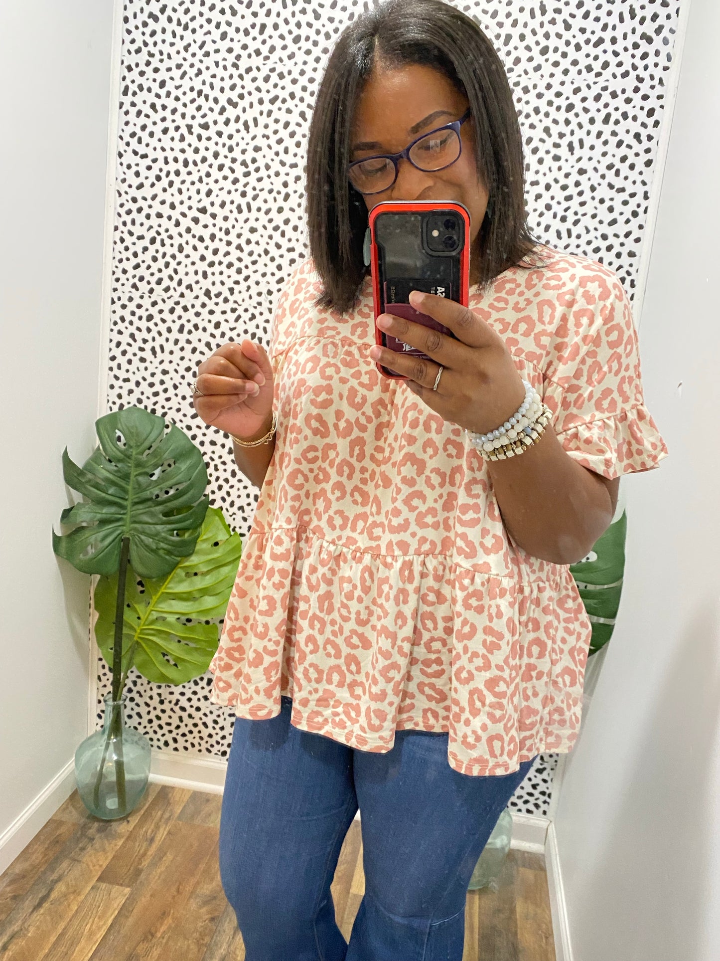 Cream Leopard Top