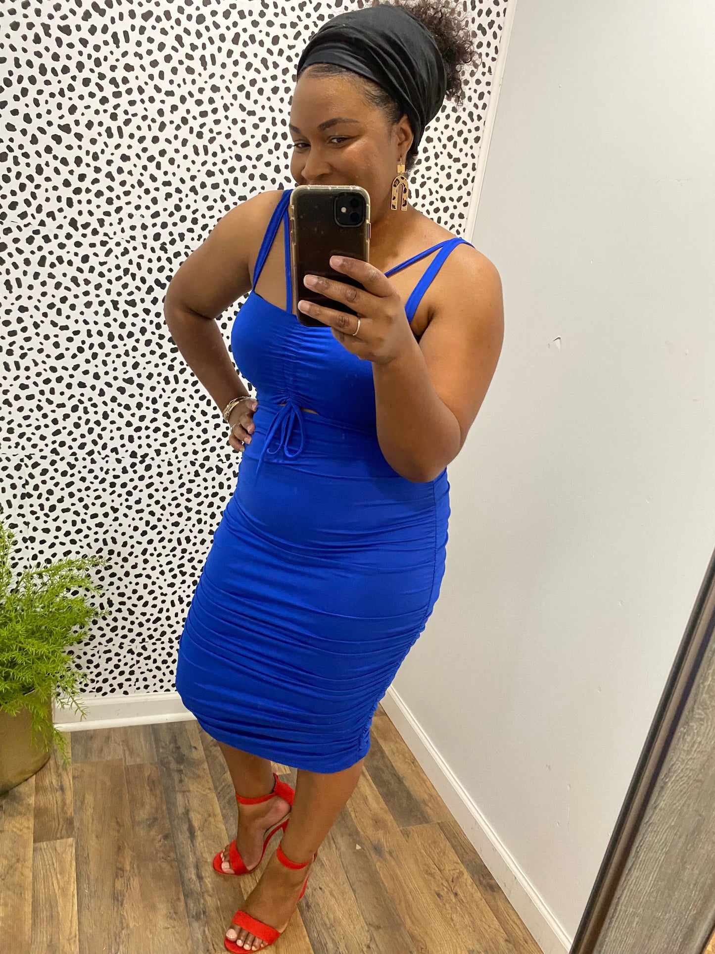 Royal Blue Cut out Dress