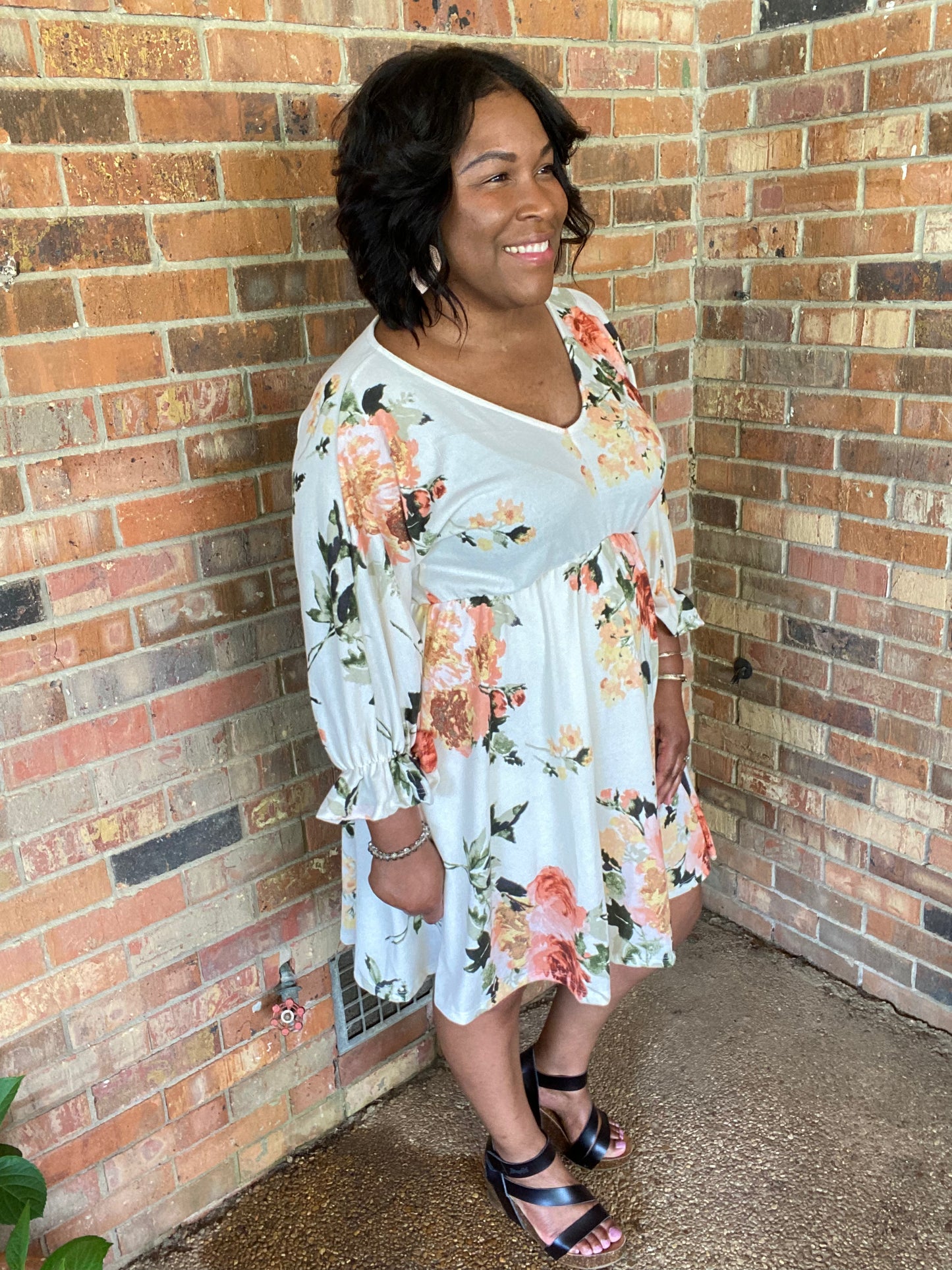Ivory Floral Dress