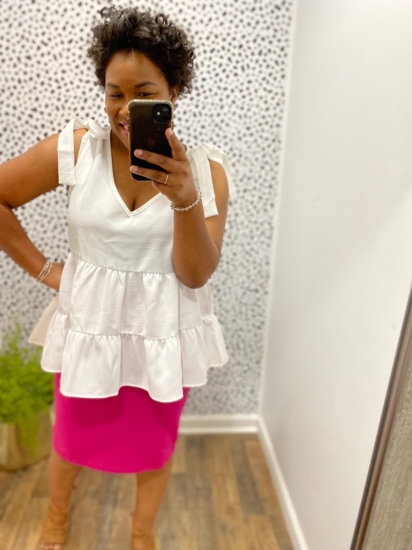 Magenta Pencil Skirt